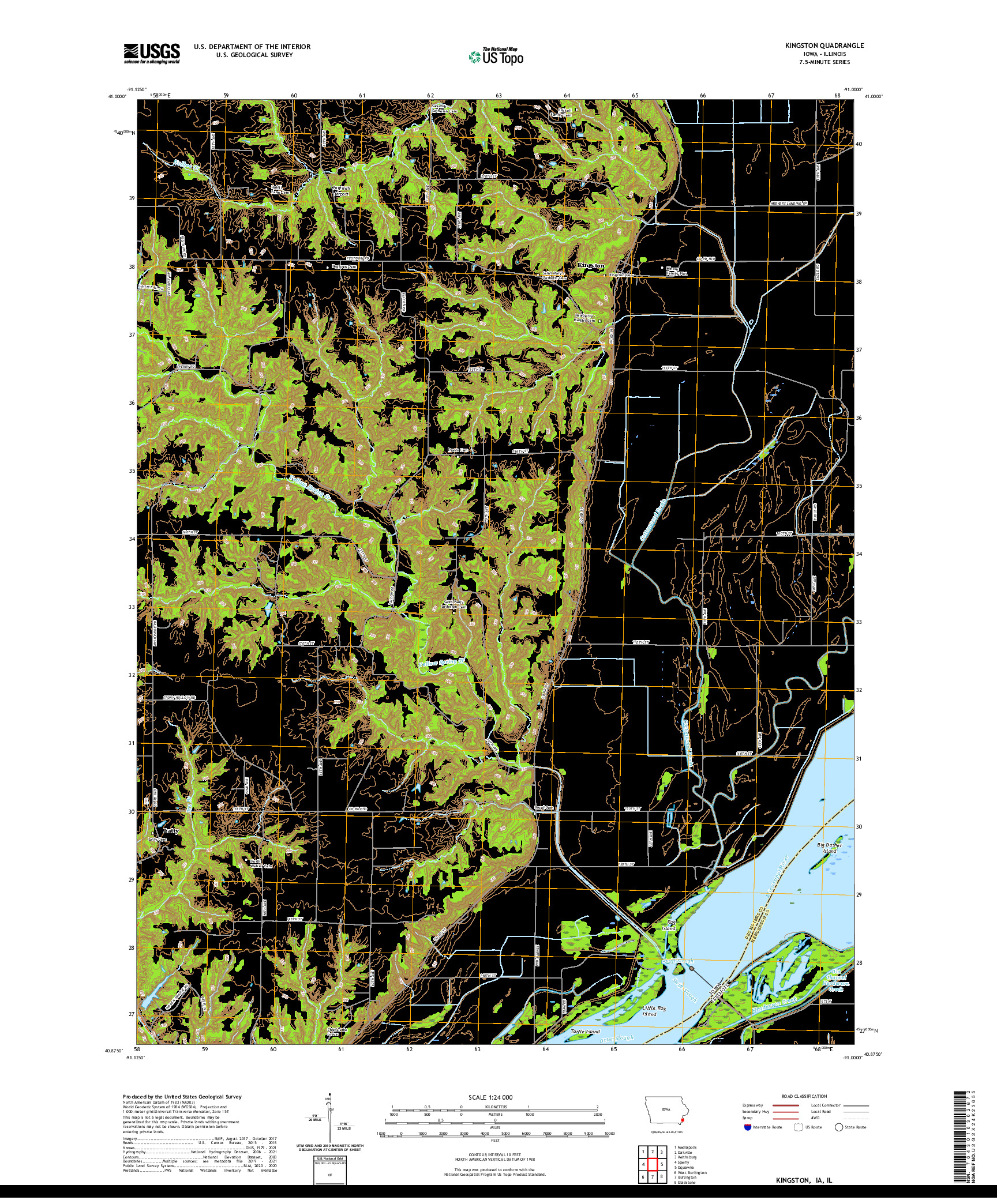 US TOPO 7.5-MINUTE MAP FOR KINGSTON, IA,IL