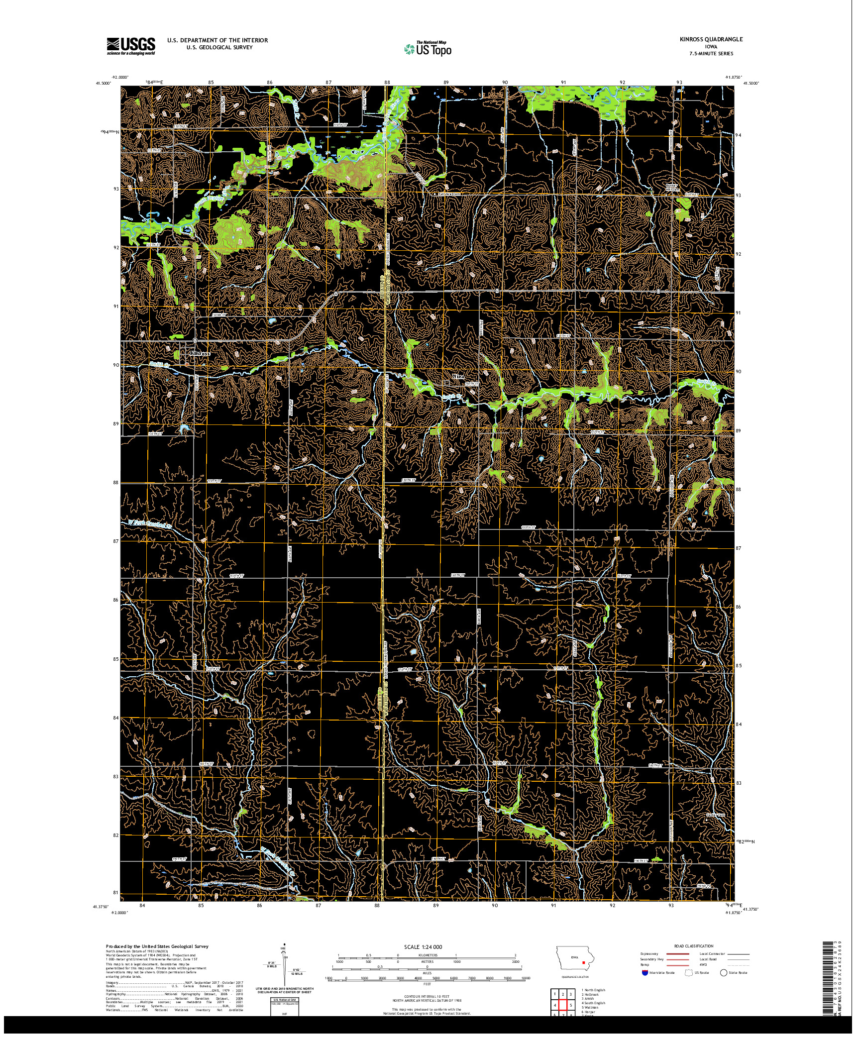 US TOPO 7.5-MINUTE MAP FOR KINROSS, IA