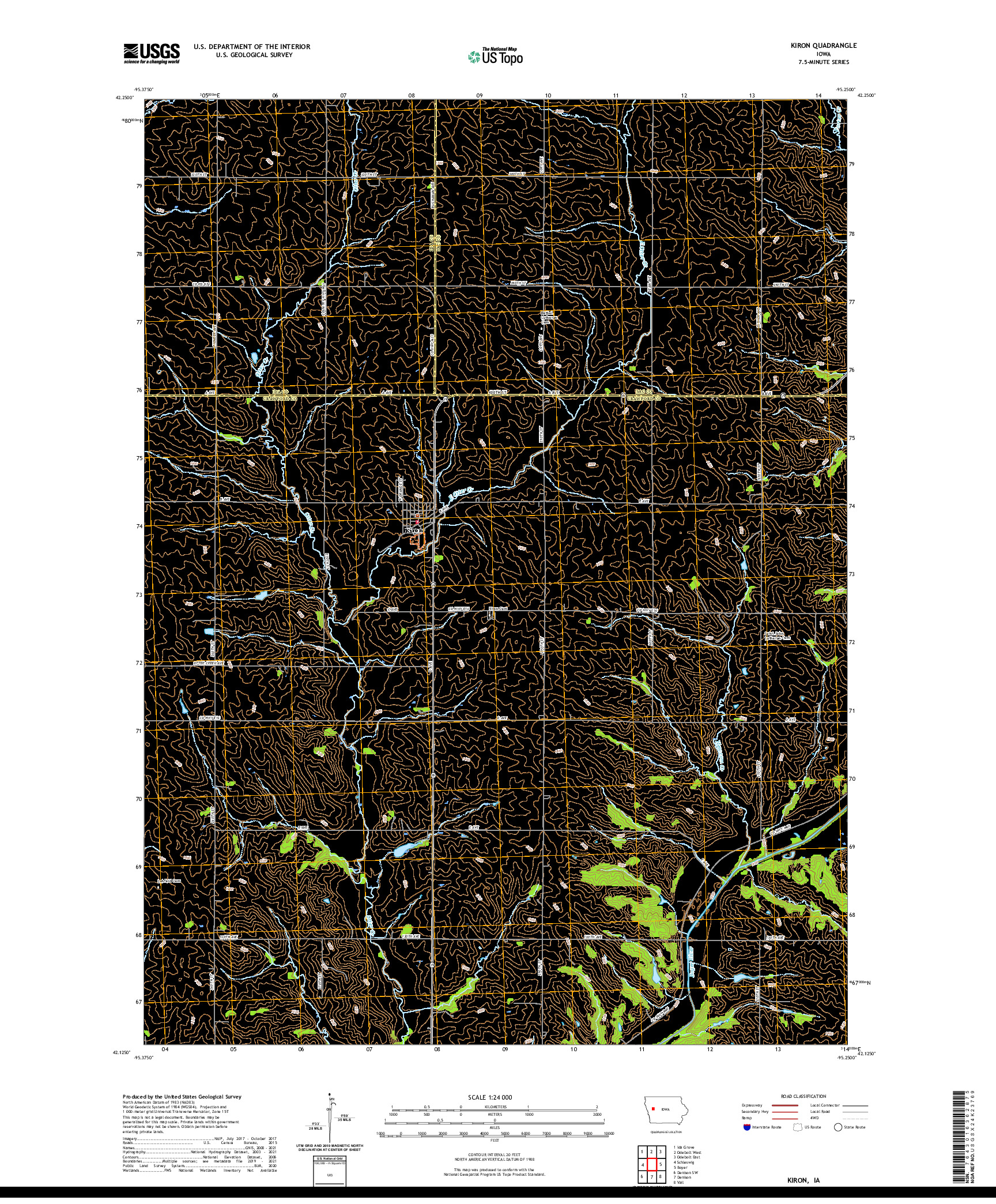 US TOPO 7.5-MINUTE MAP FOR KIRON, IA