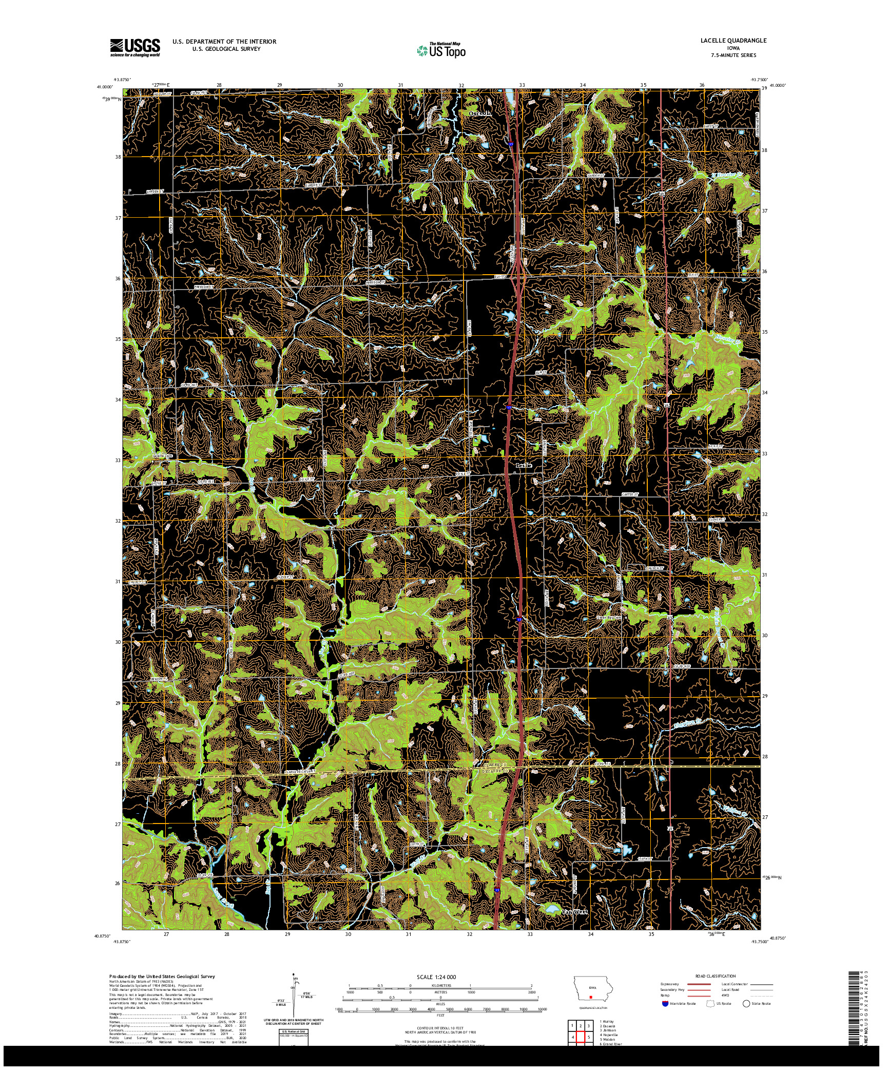 US TOPO 7.5-MINUTE MAP FOR LACELLE, IA