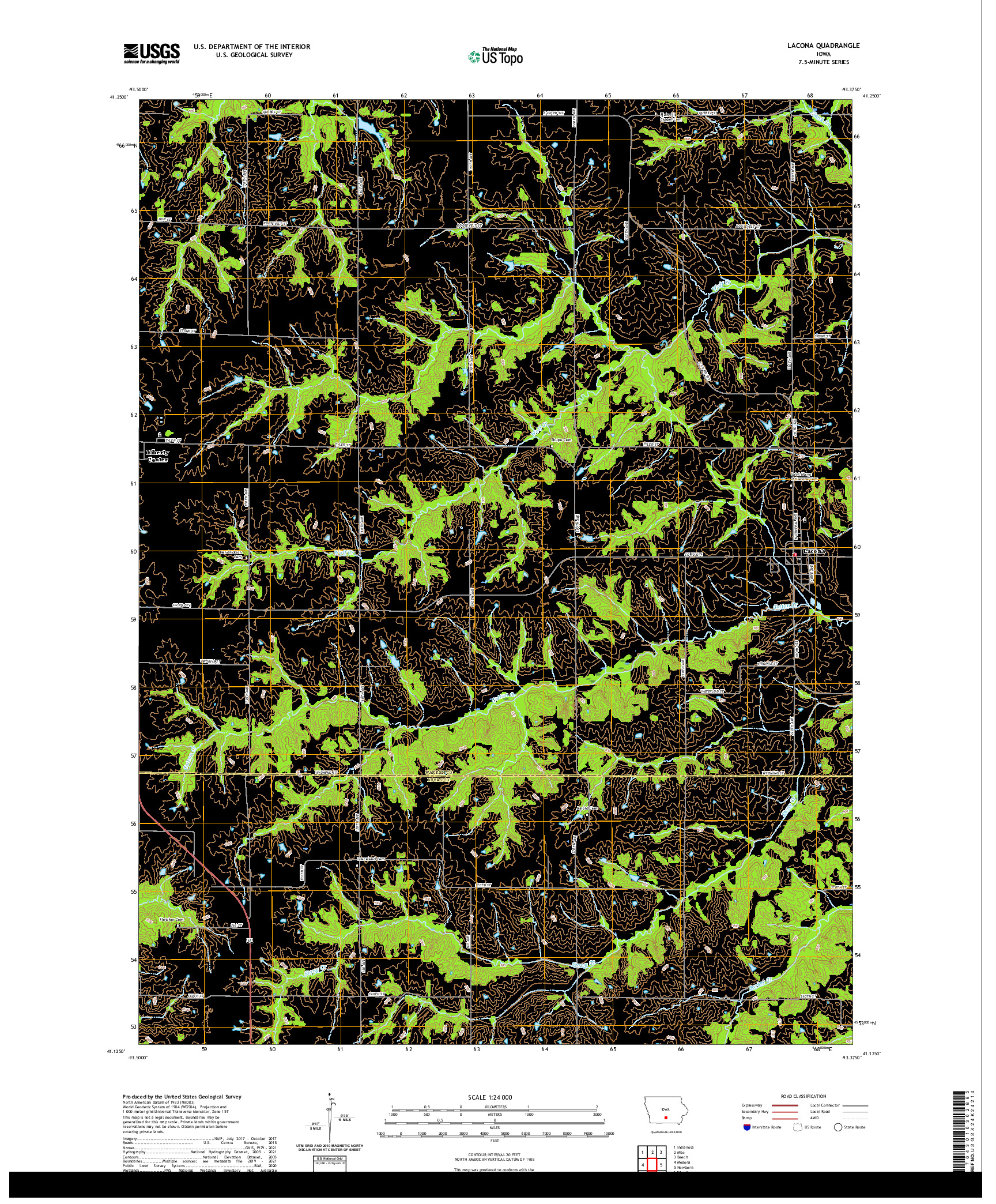 US TOPO 7.5-MINUTE MAP FOR LACONA, IA