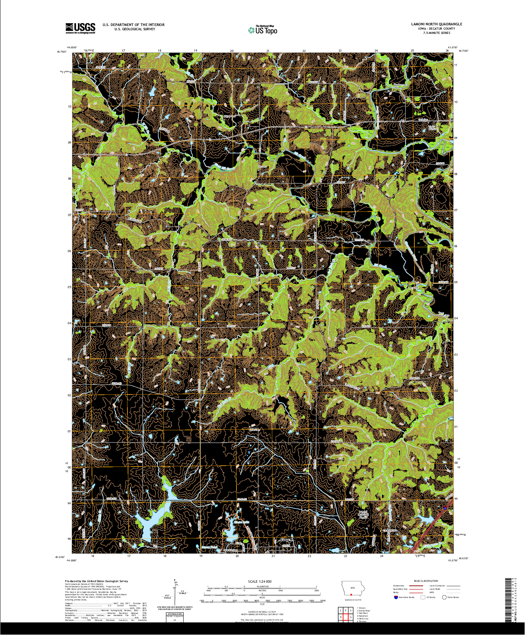 US TOPO 7.5-MINUTE MAP FOR LAMONI NORTH, IA