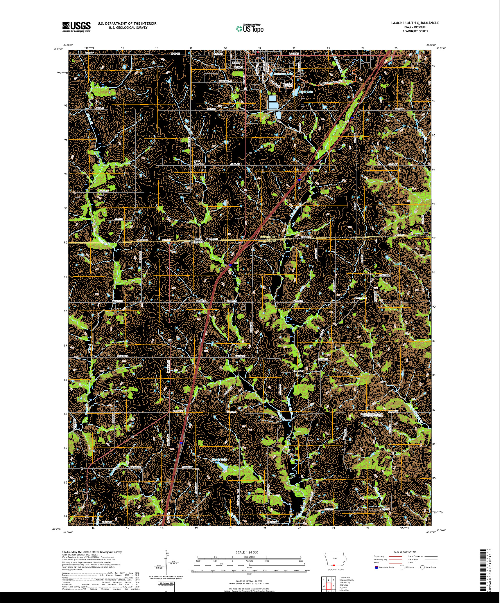 US TOPO 7.5-MINUTE MAP FOR LAMONI SOUTH, IA,MO