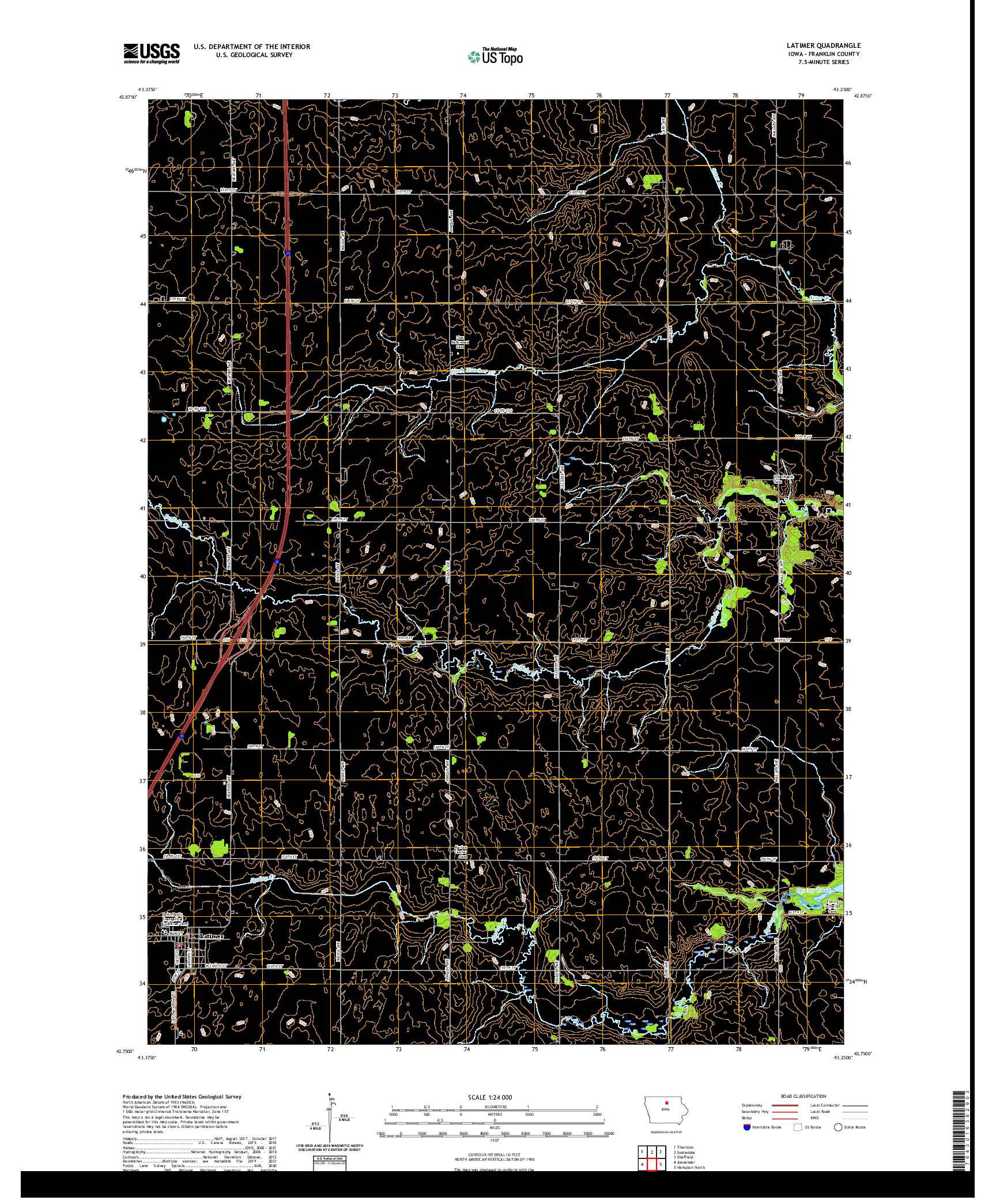 US TOPO 7.5-MINUTE MAP FOR LATIMER, IA