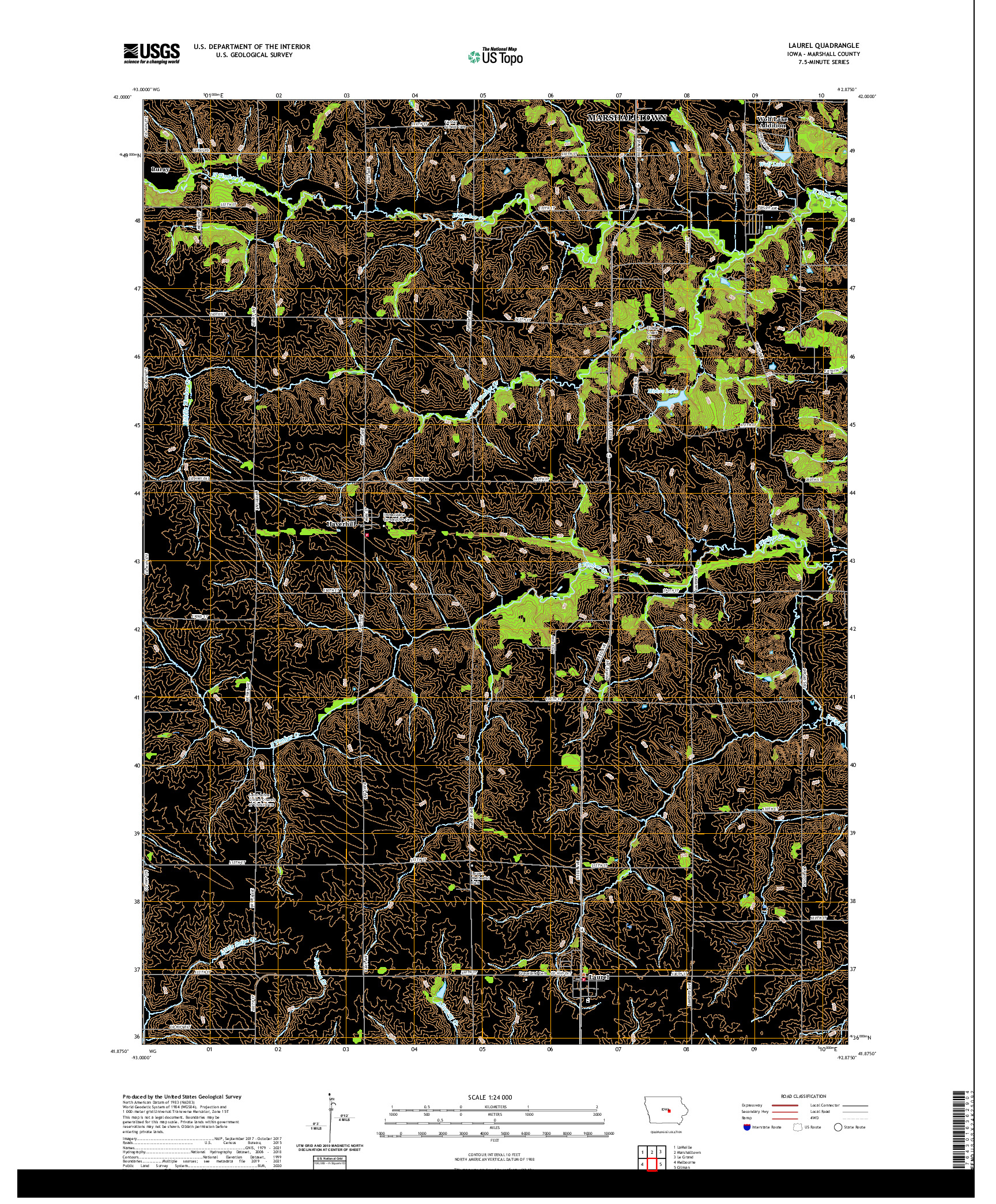 US TOPO 7.5-MINUTE MAP FOR LAUREL, IA