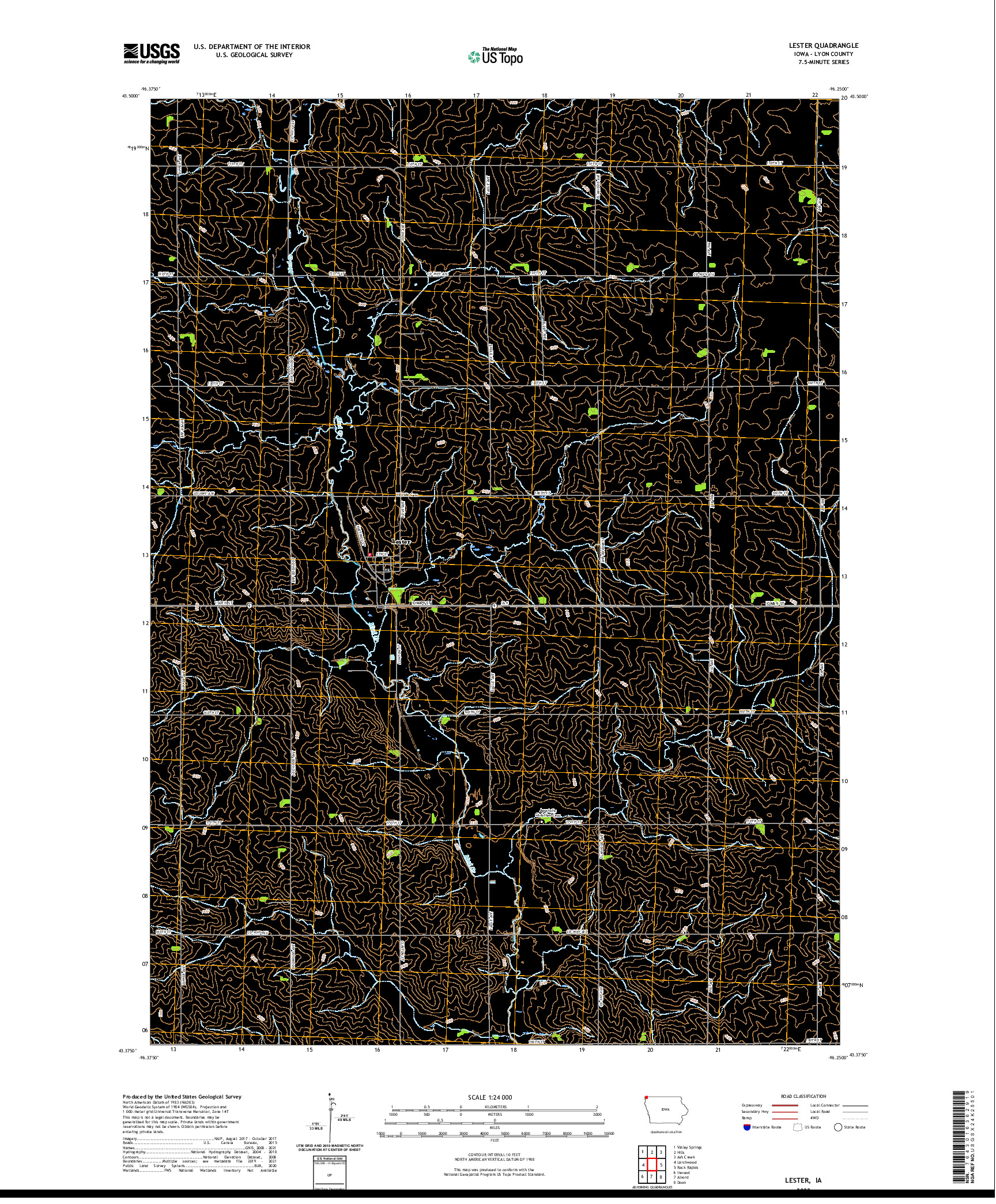 US TOPO 7.5-MINUTE MAP FOR LESTER, IA