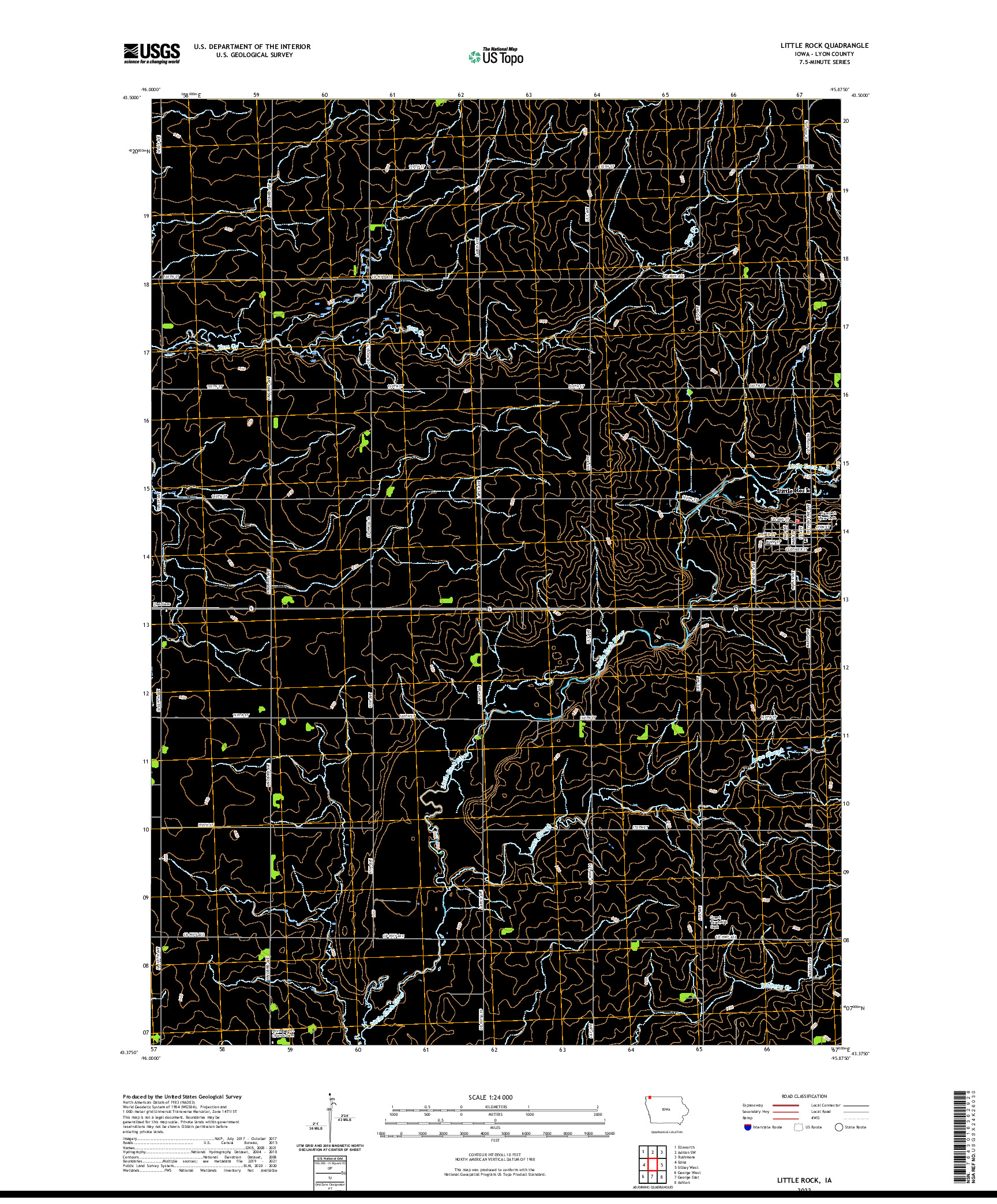 US TOPO 7.5-MINUTE MAP FOR LITTLE ROCK, IA