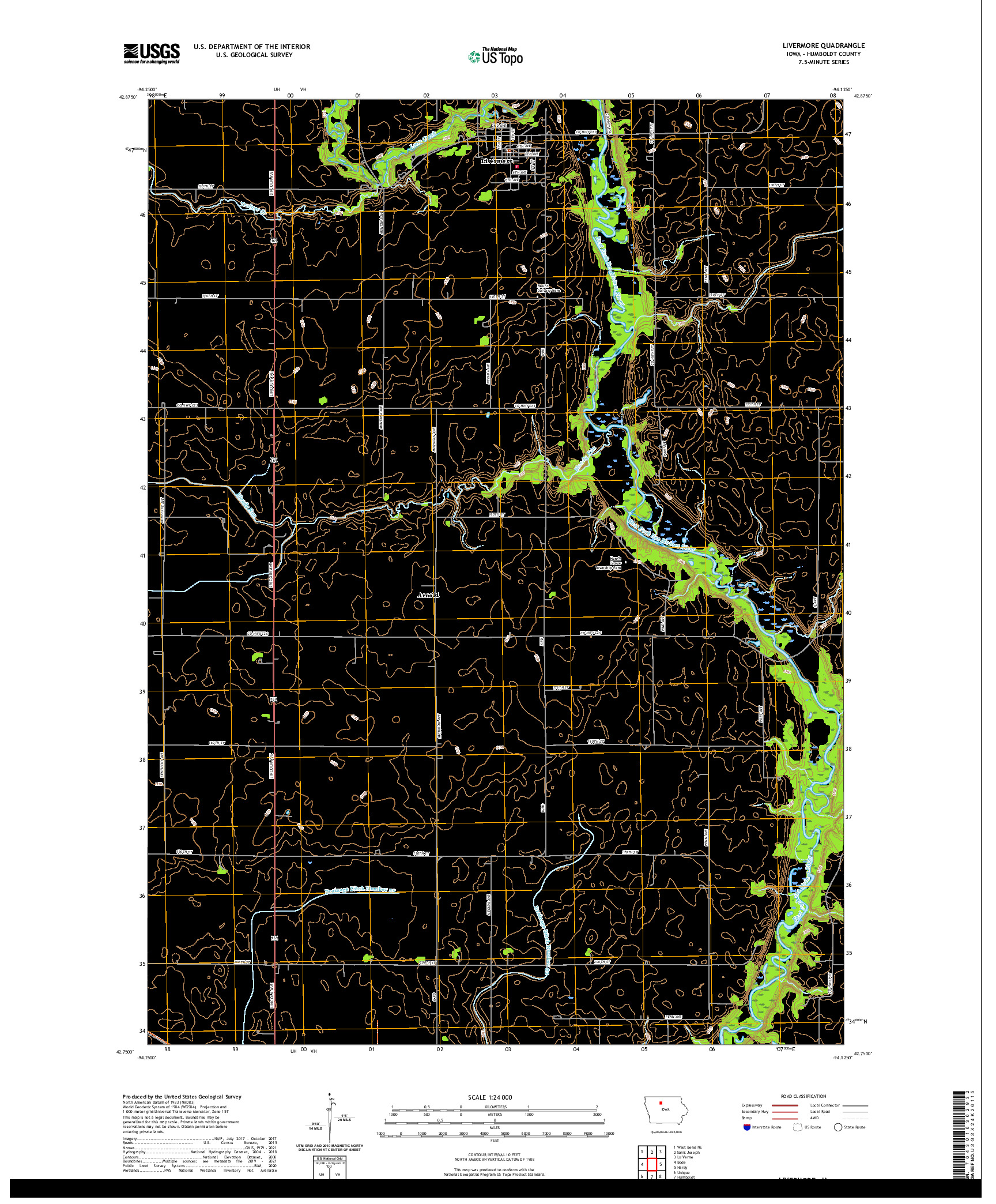 US TOPO 7.5-MINUTE MAP FOR LIVERMORE, IA