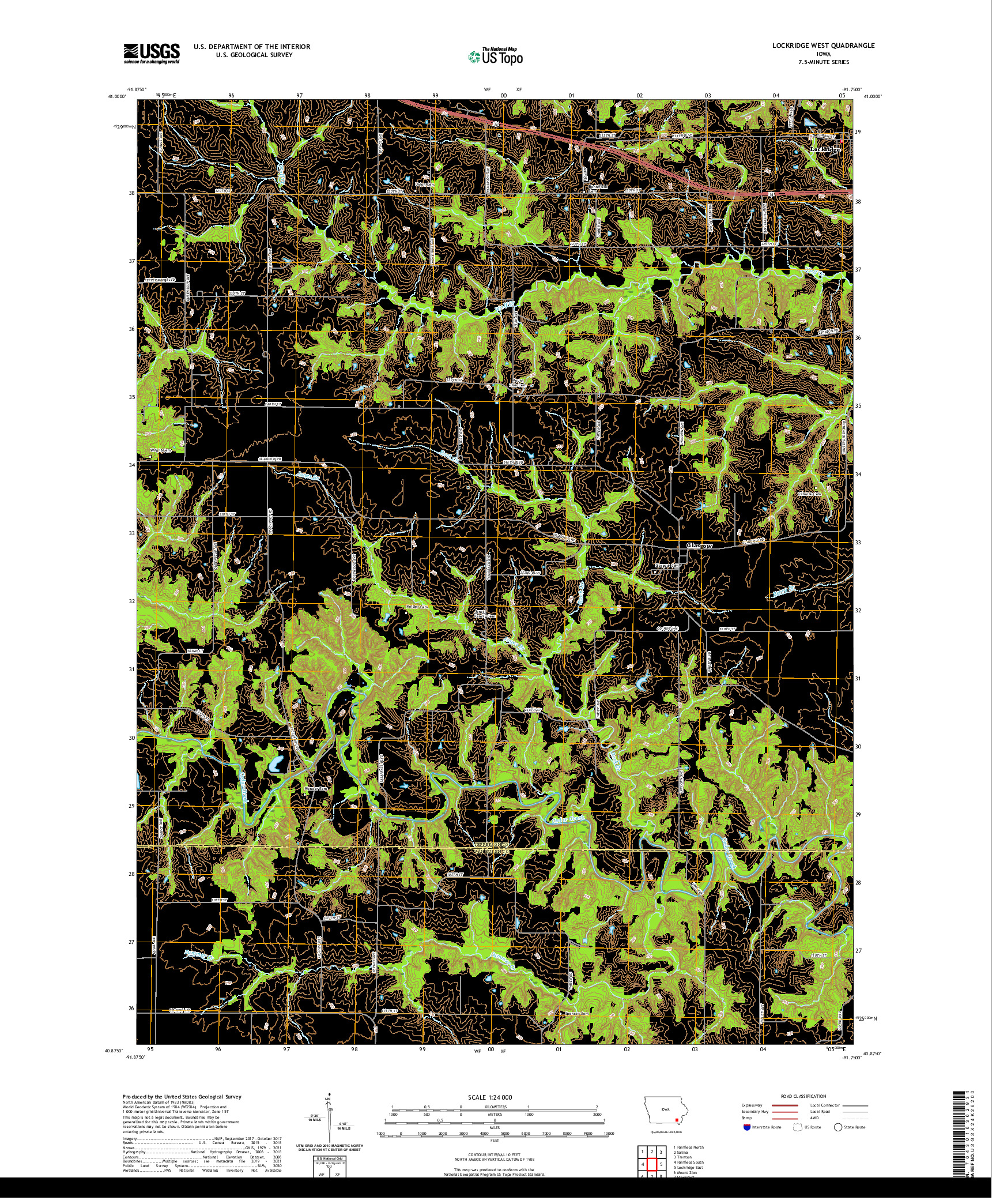 US TOPO 7.5-MINUTE MAP FOR LOCKRIDGE WEST, IA