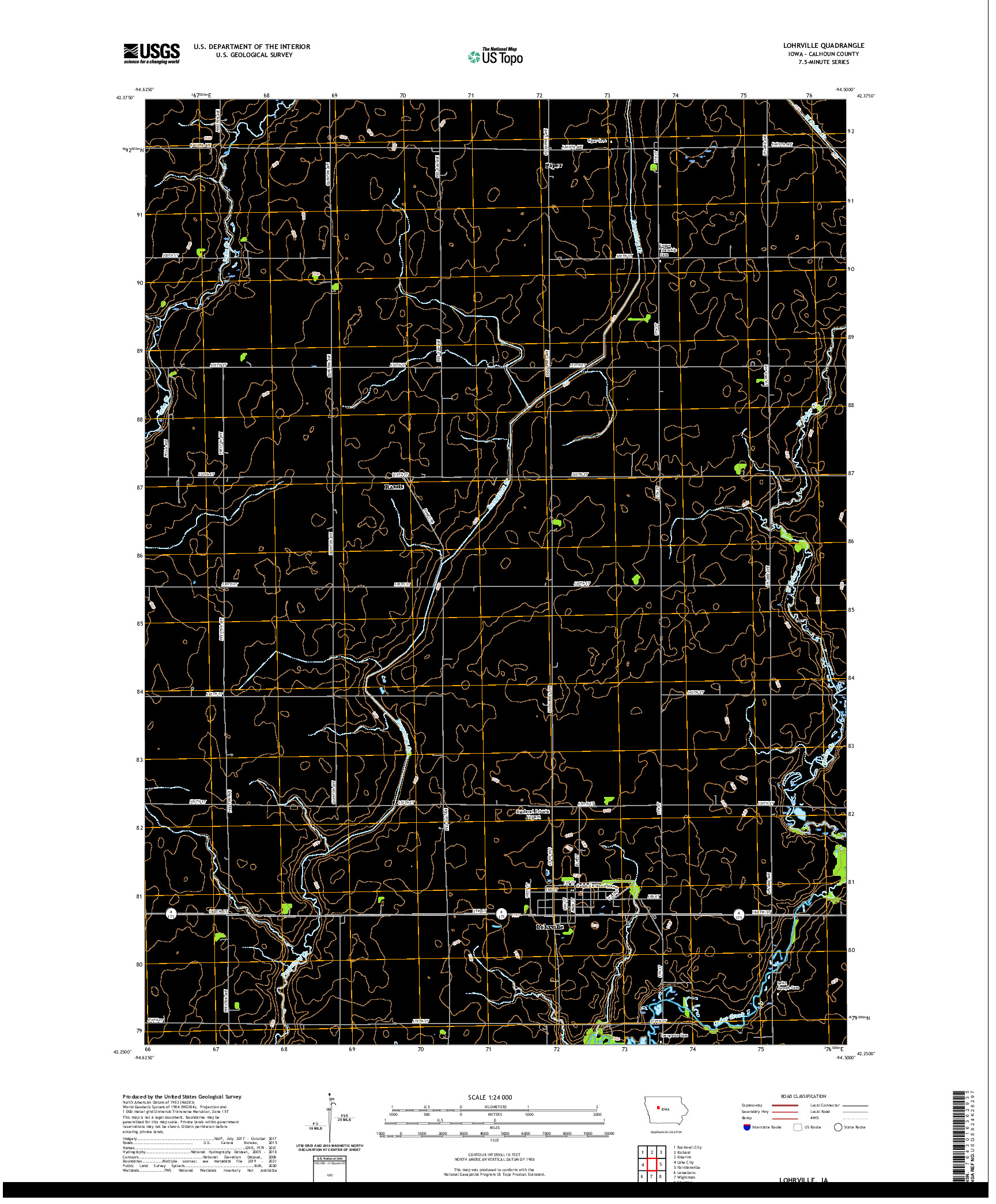 US TOPO 7.5-MINUTE MAP FOR LOHRVILLE, IA
