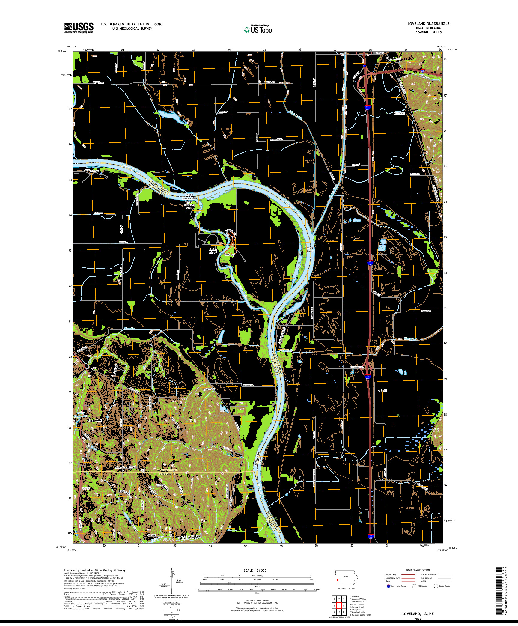 US TOPO 7.5-MINUTE MAP FOR LOVELAND, IA,NE