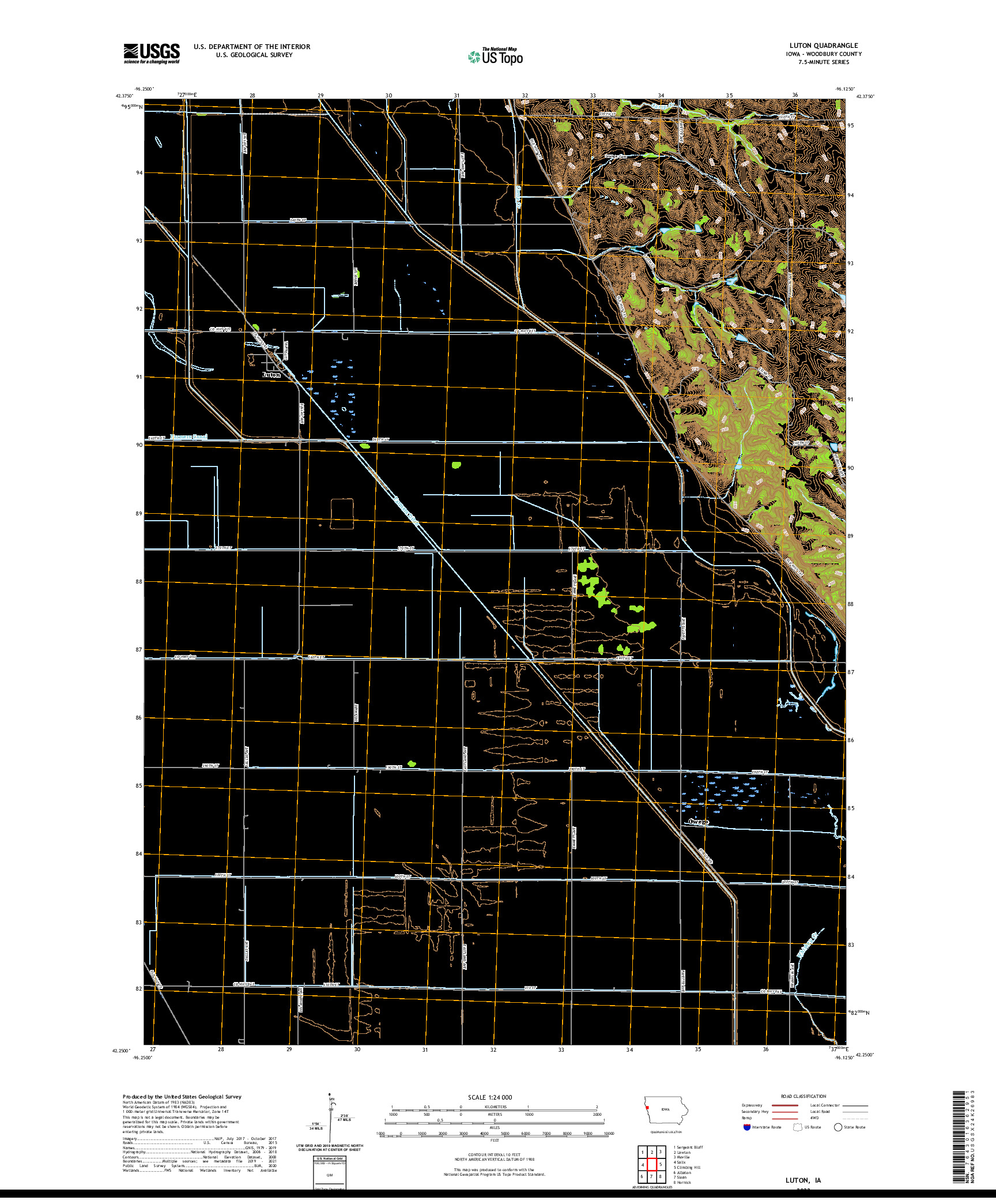 US TOPO 7.5-MINUTE MAP FOR LUTON, IA