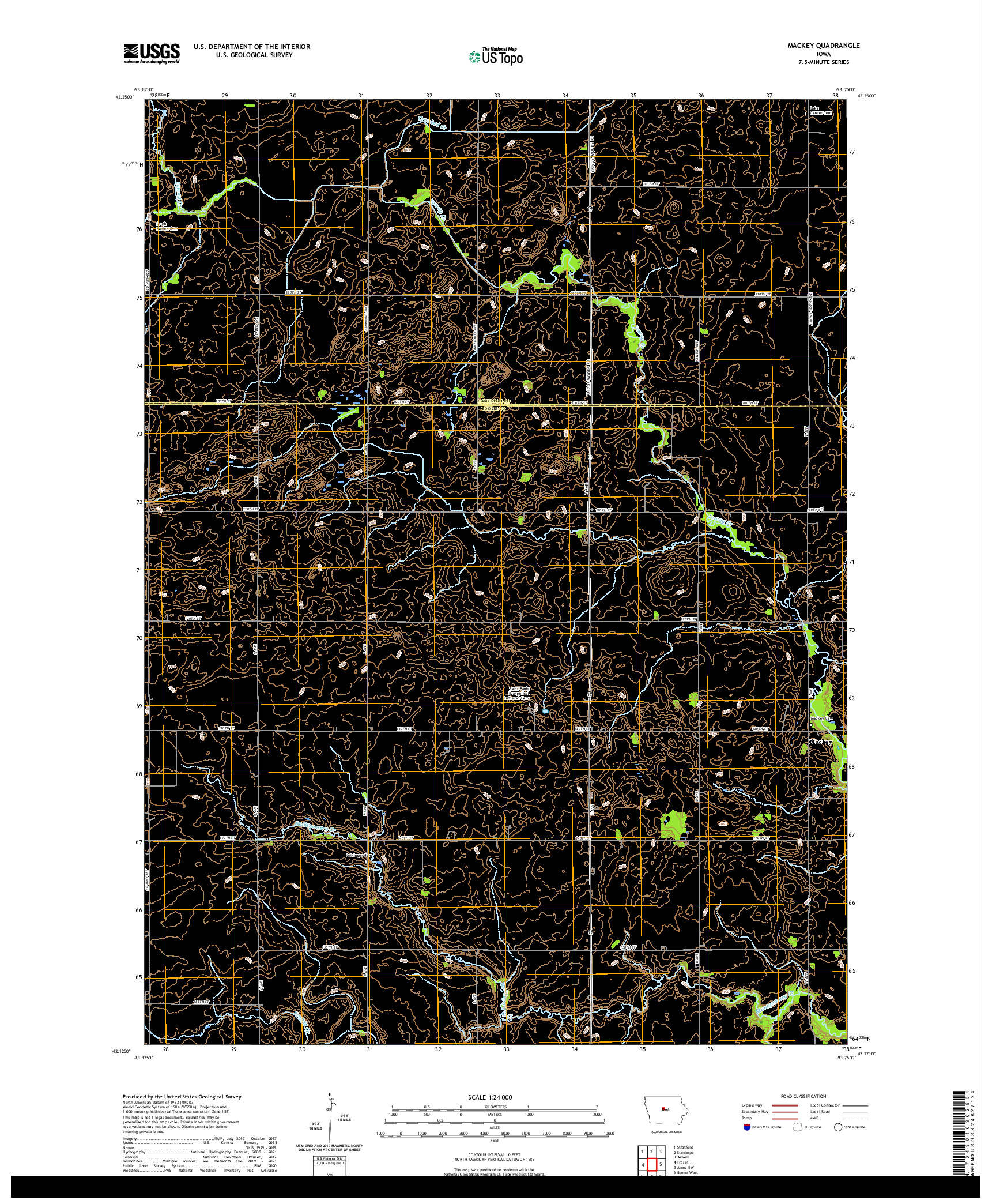 US TOPO 7.5-MINUTE MAP FOR MACKEY, IA