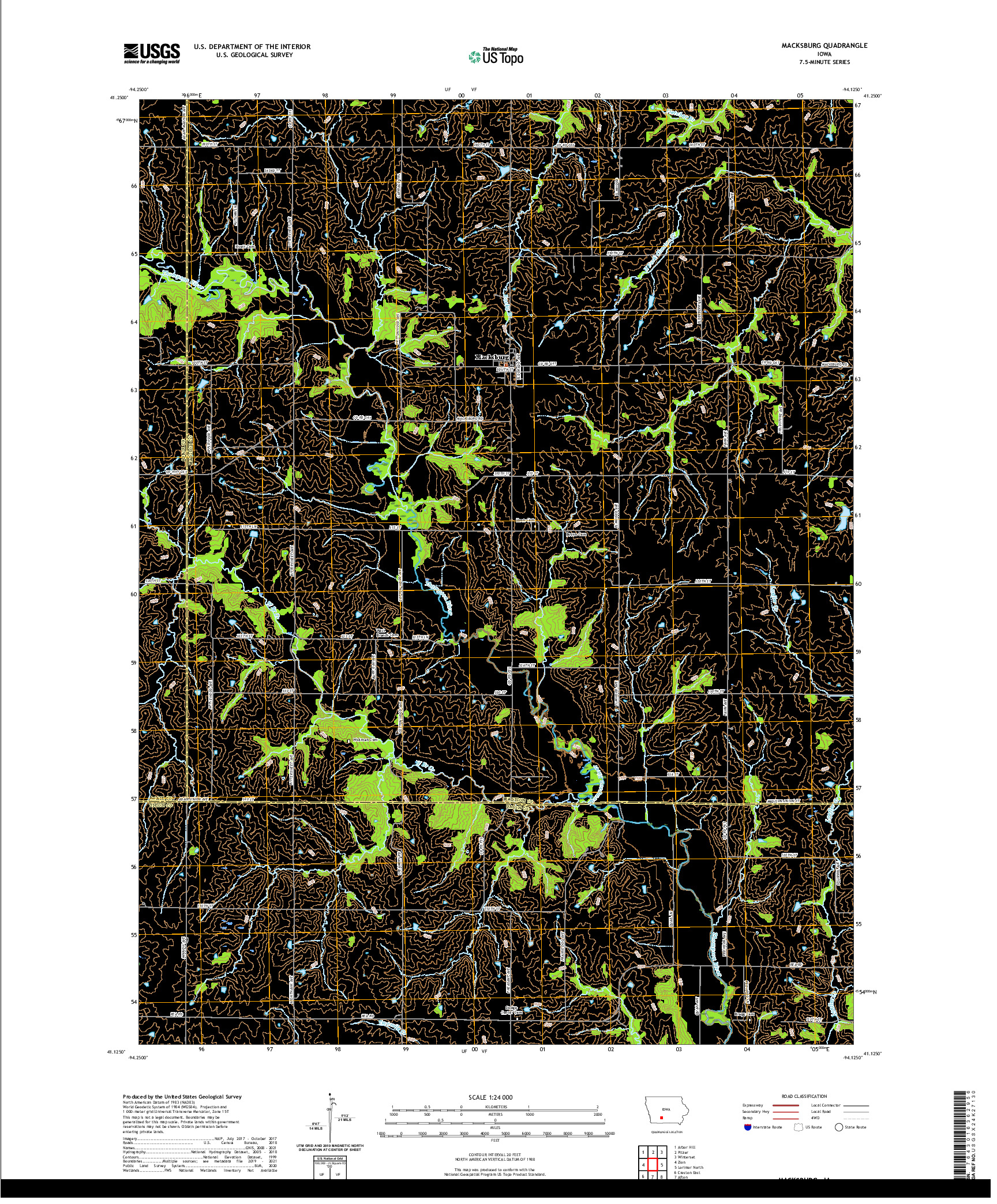 US TOPO 7.5-MINUTE MAP FOR MACKSBURG, IA