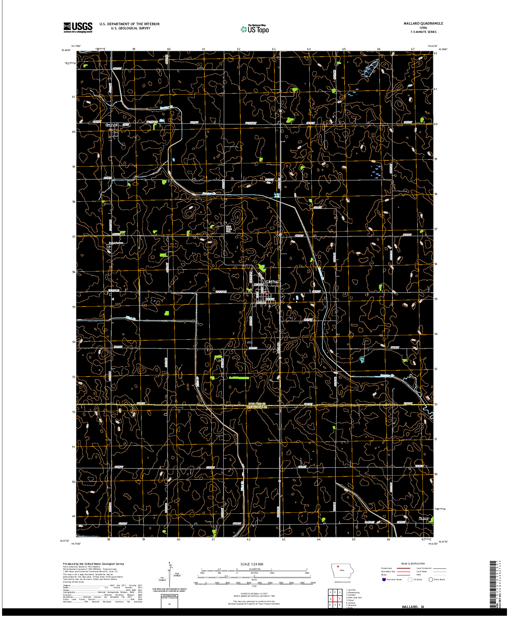 US TOPO 7.5-MINUTE MAP FOR MALLARD, IA