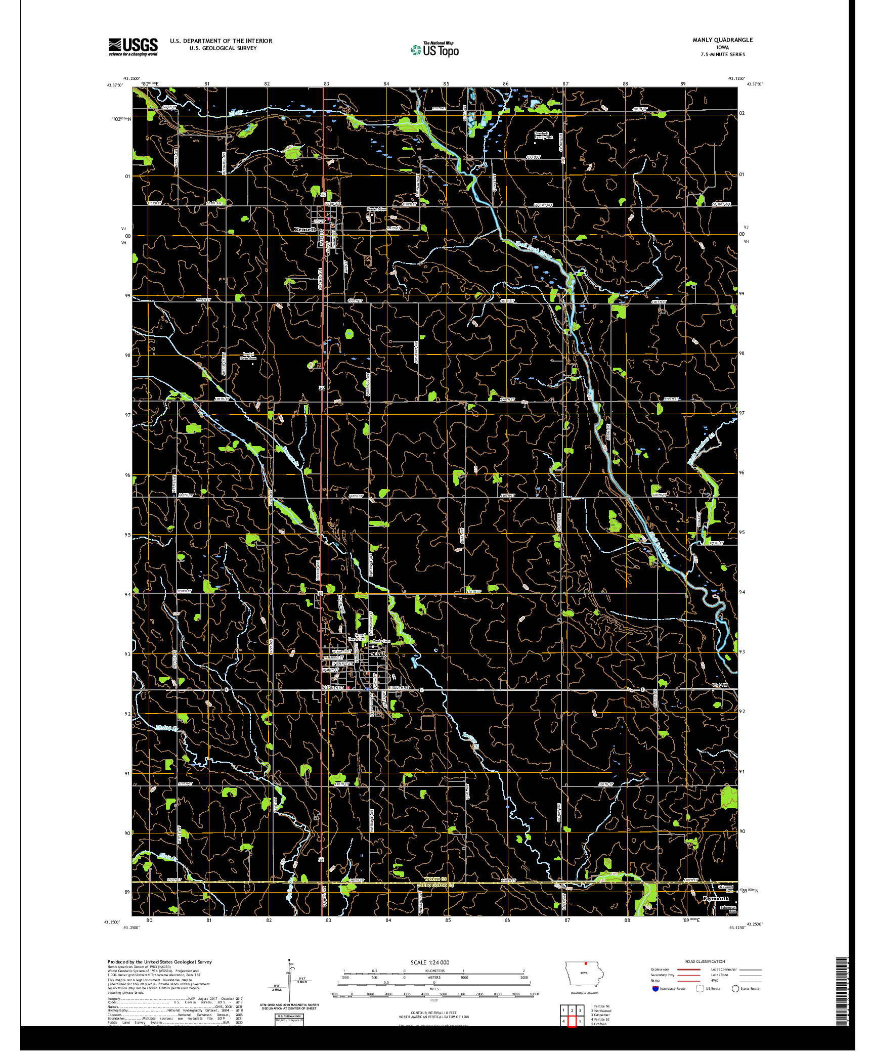 US TOPO 7.5-MINUTE MAP FOR MANLY, IA