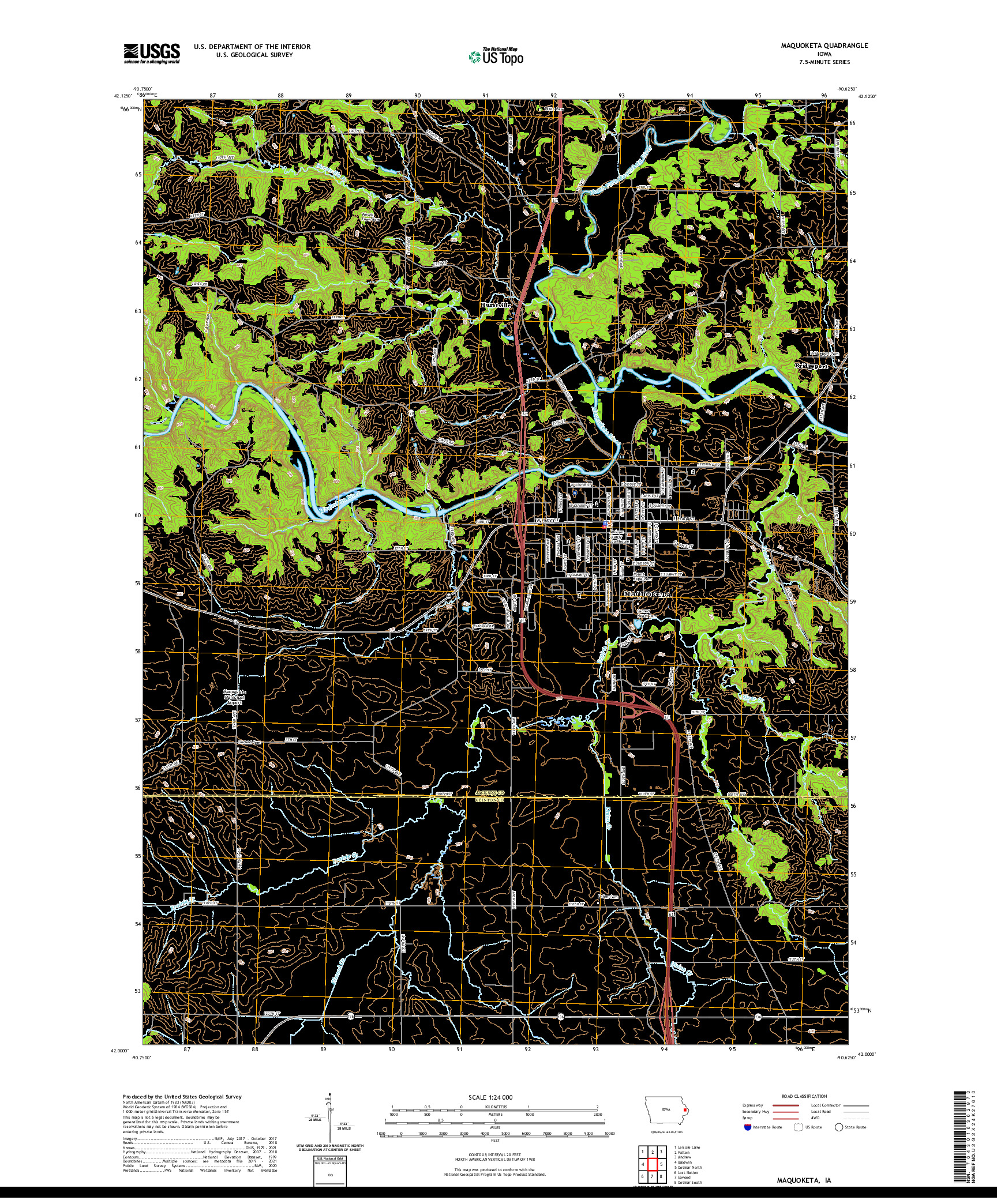 US TOPO 7.5-MINUTE MAP FOR MAQUOKETA, IA