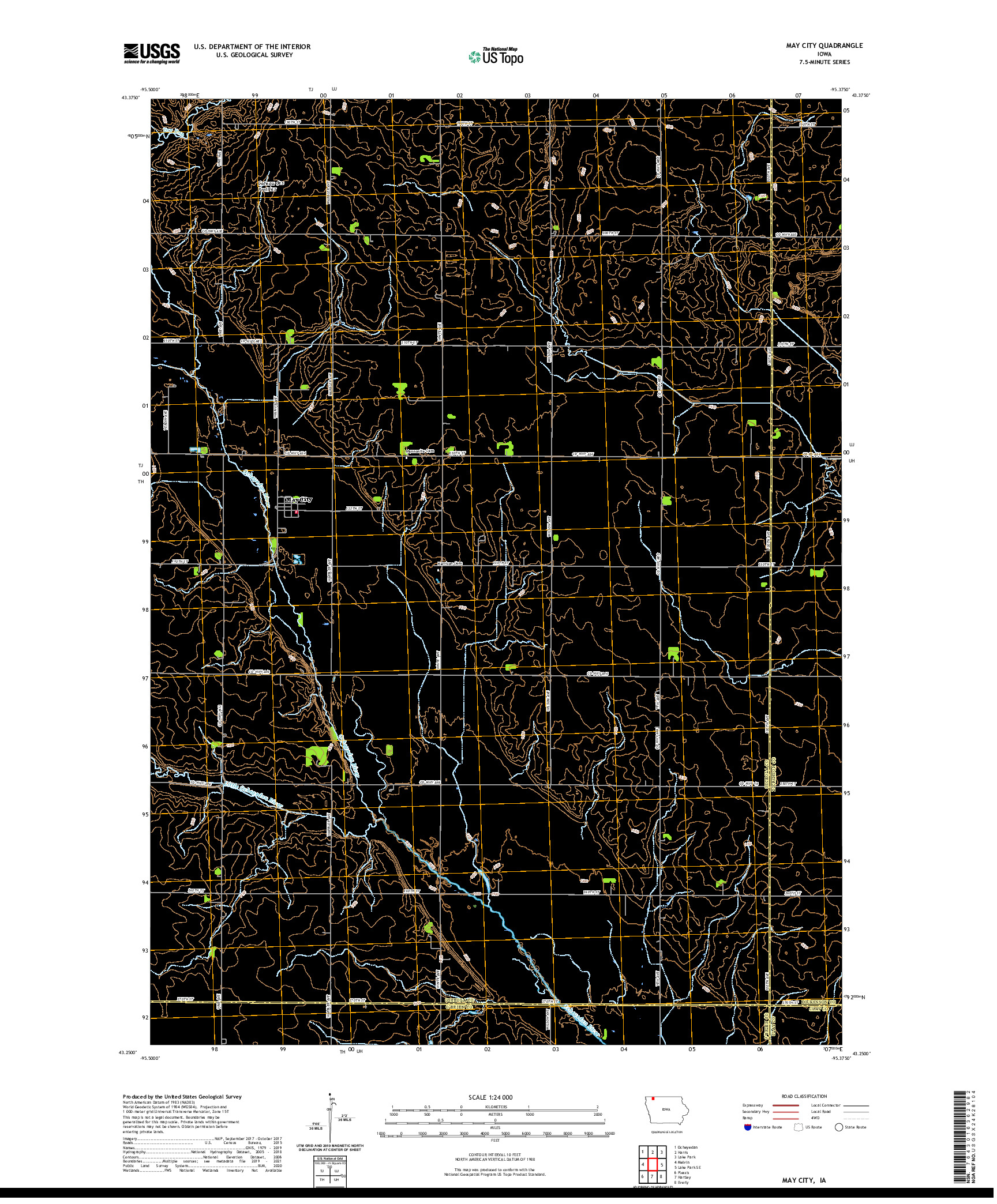 US TOPO 7.5-MINUTE MAP FOR MAY CITY, IA