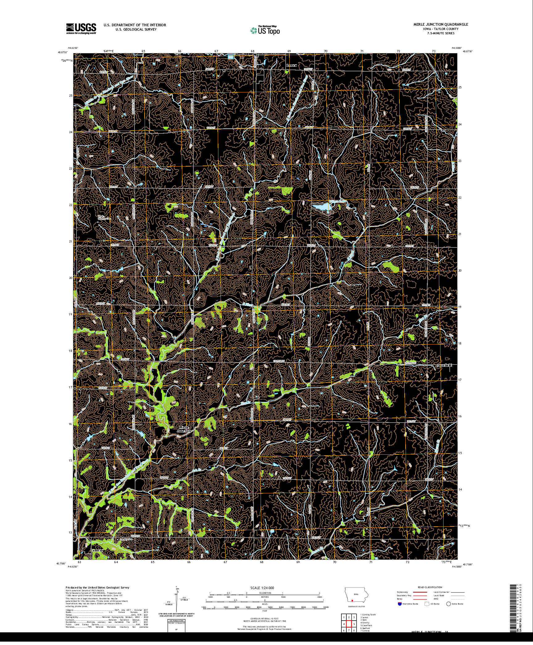 US TOPO 7.5-MINUTE MAP FOR MERLE JUNCTION, IA