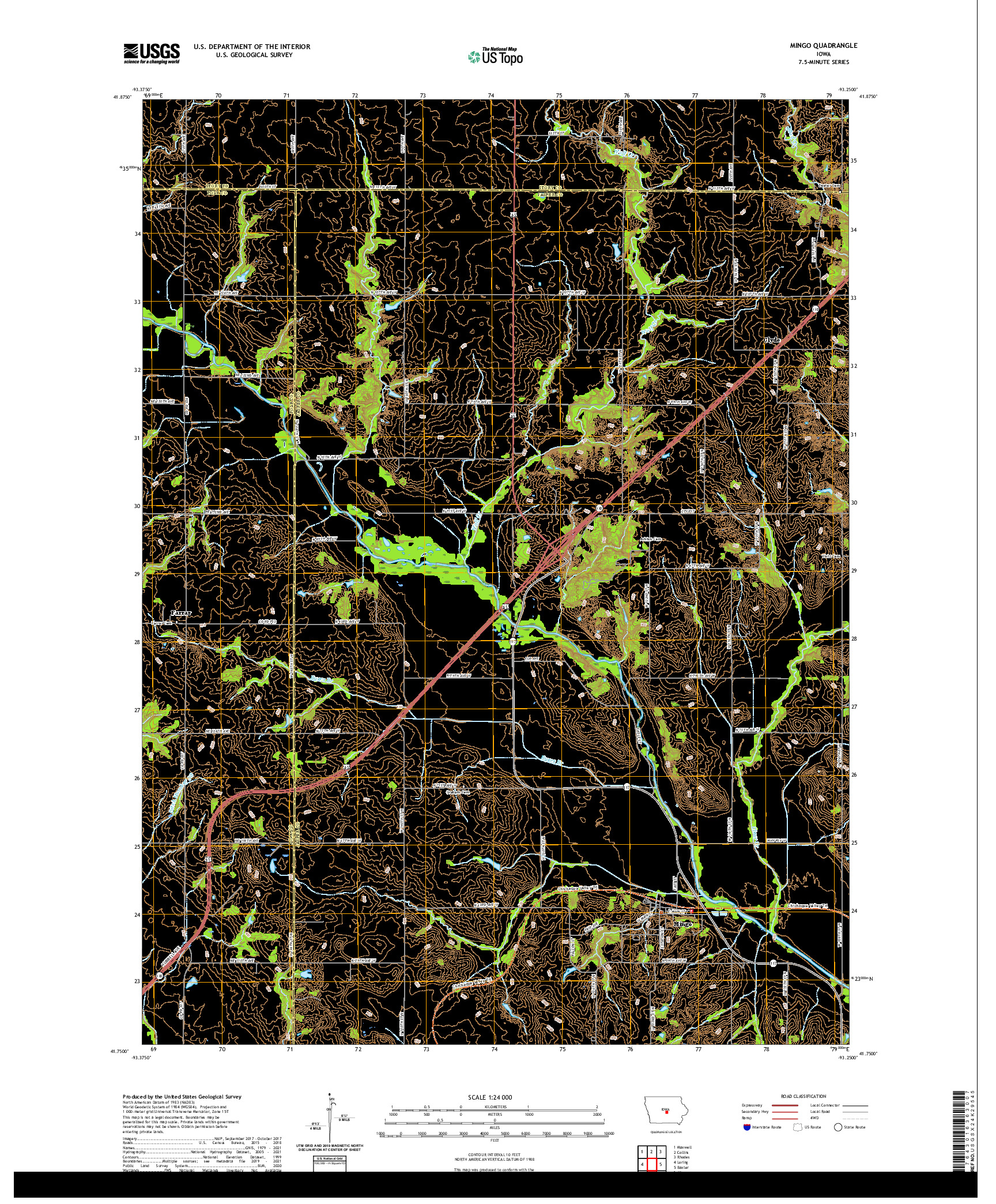 US TOPO 7.5-MINUTE MAP FOR MINGO, IA