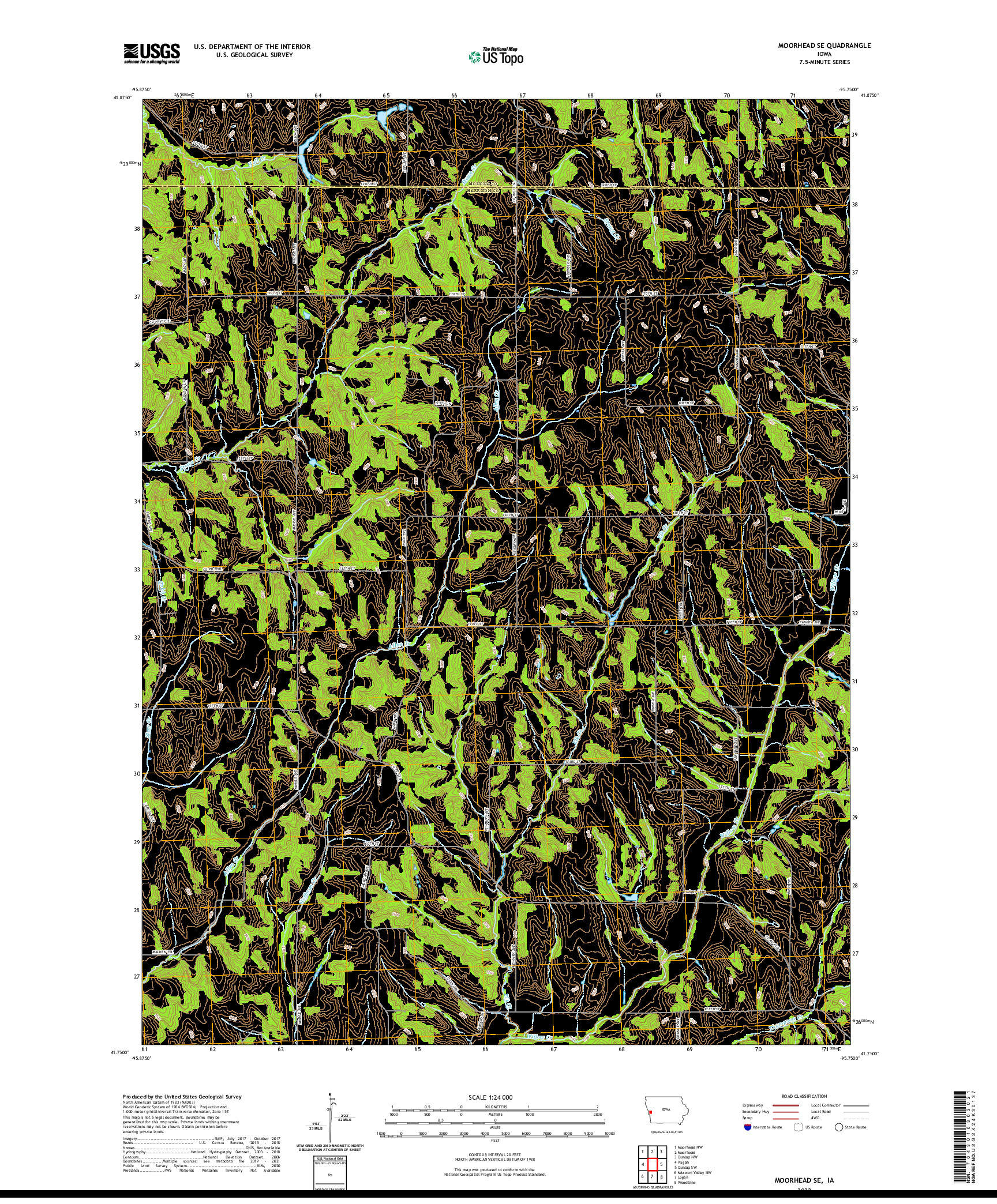 US TOPO 7.5-MINUTE MAP FOR MOORHEAD SE, IA