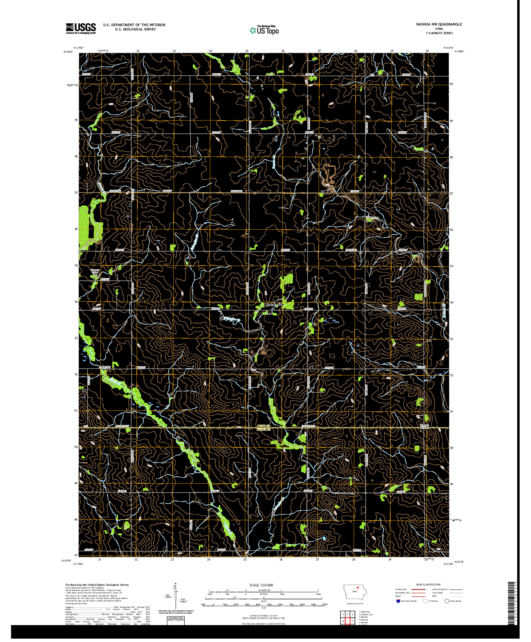 US TOPO 7.5-MINUTE MAP FOR NASHUA NW, IA