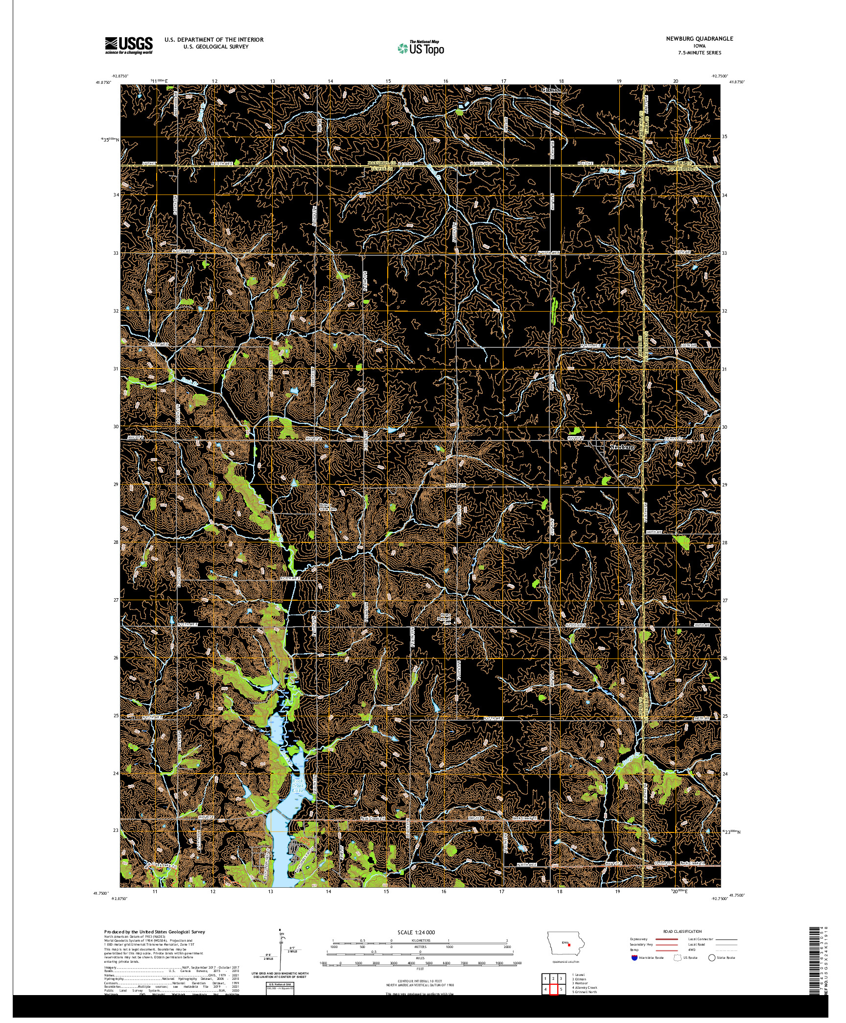 US TOPO 7.5-MINUTE MAP FOR NEWBURG, IA