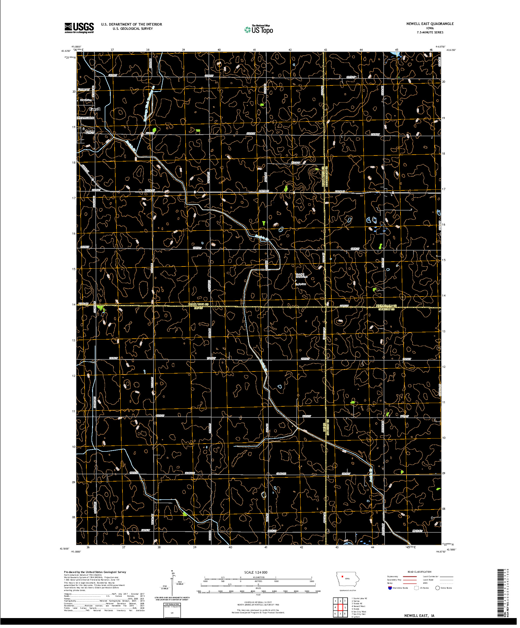 US TOPO 7.5-MINUTE MAP FOR NEWELL EAST, IA