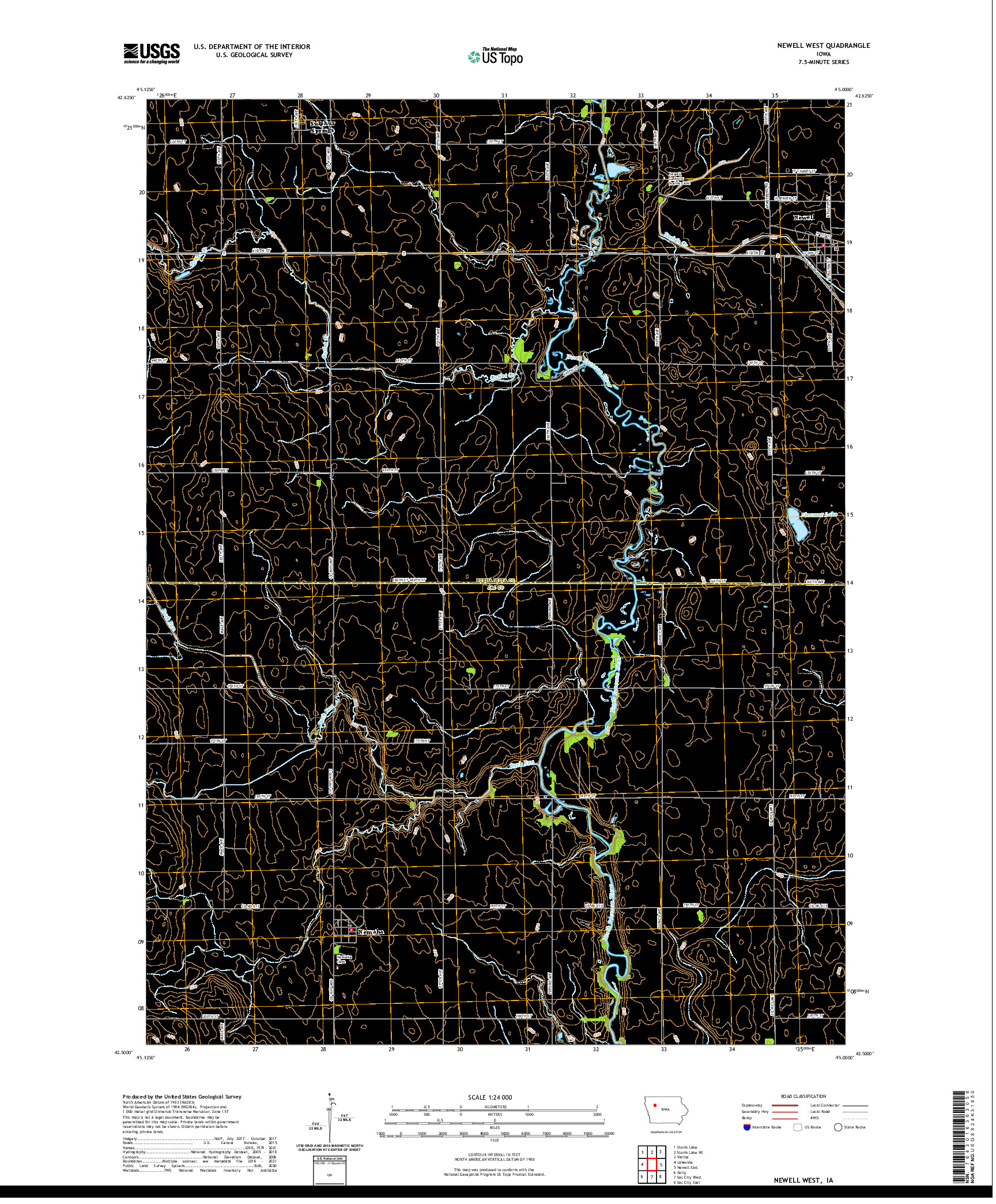 US TOPO 7.5-MINUTE MAP FOR NEWELL WEST, IA