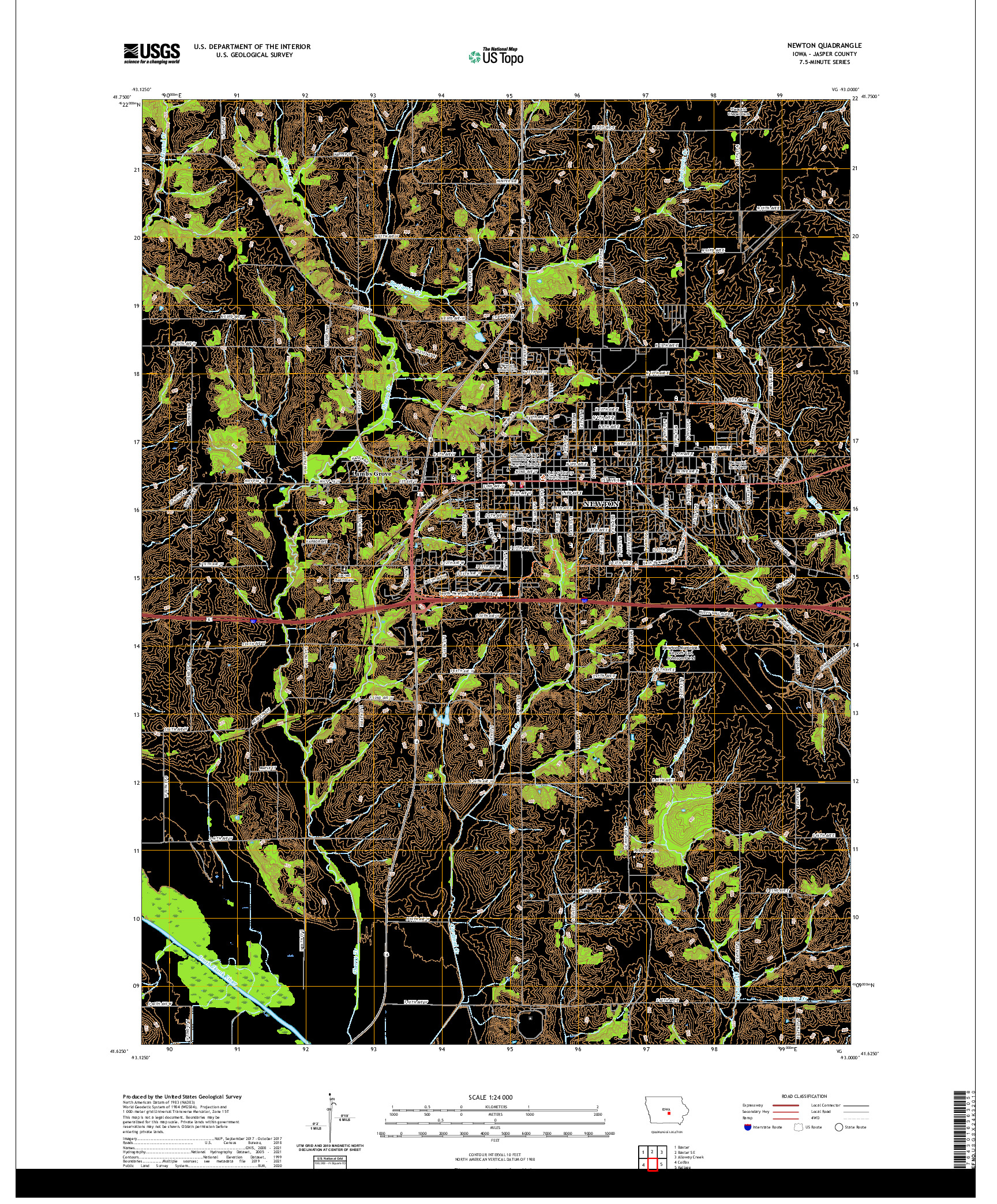 US TOPO 7.5-MINUTE MAP FOR NEWTON, IA