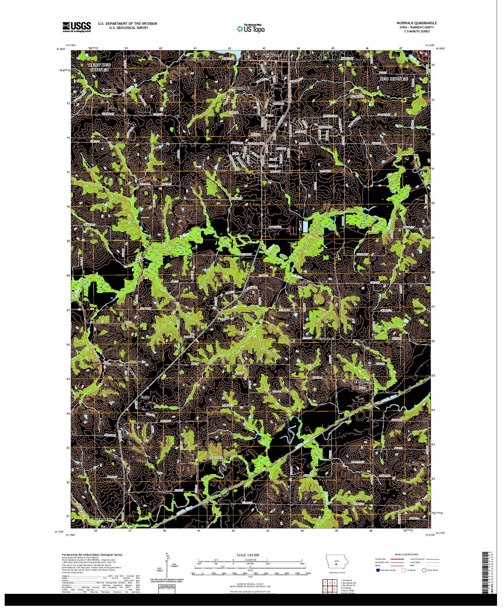 US TOPO 7.5-MINUTE MAP FOR NORWALK, IA