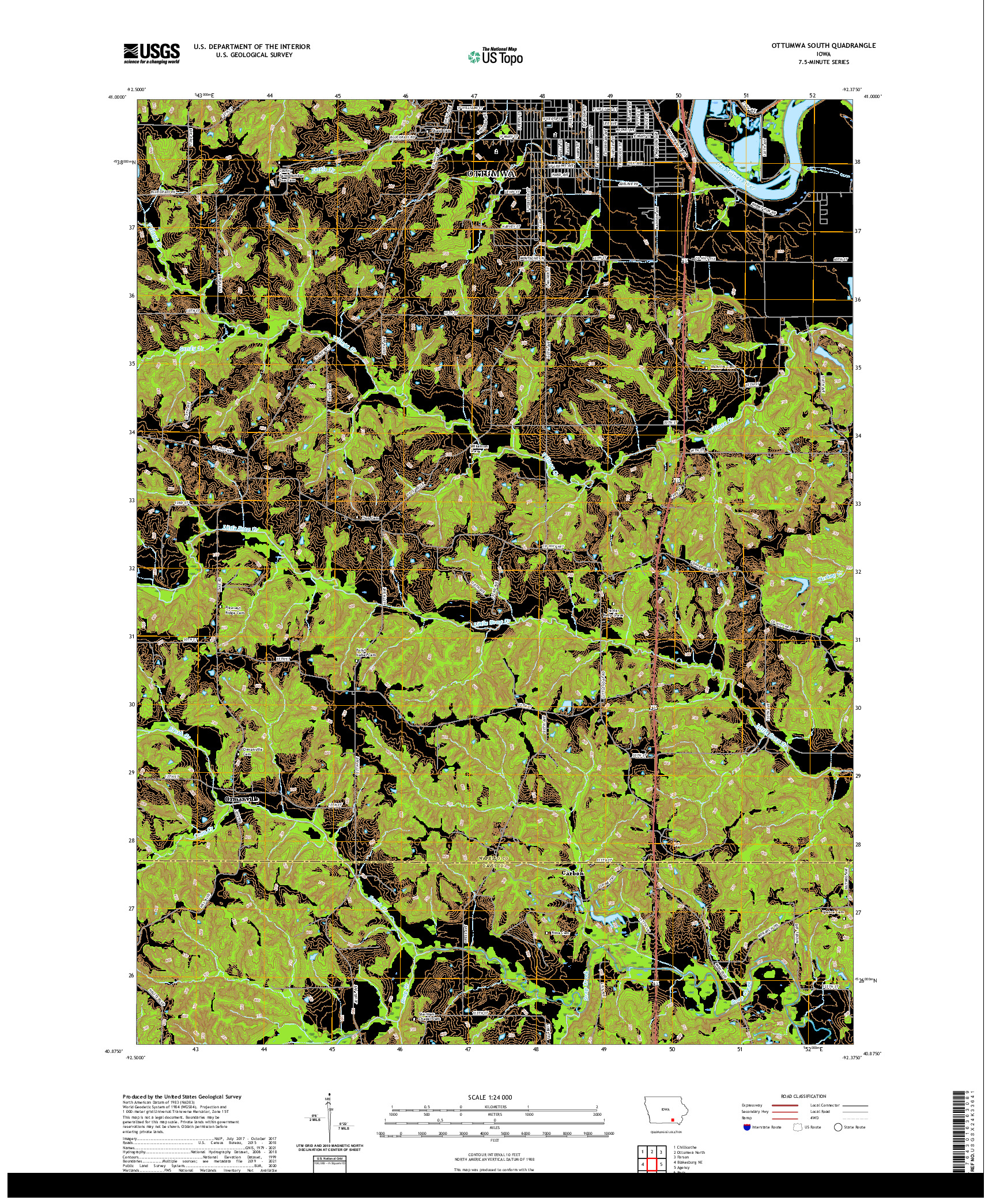 US TOPO 7.5-MINUTE MAP FOR OTTUMWA SOUTH, IA