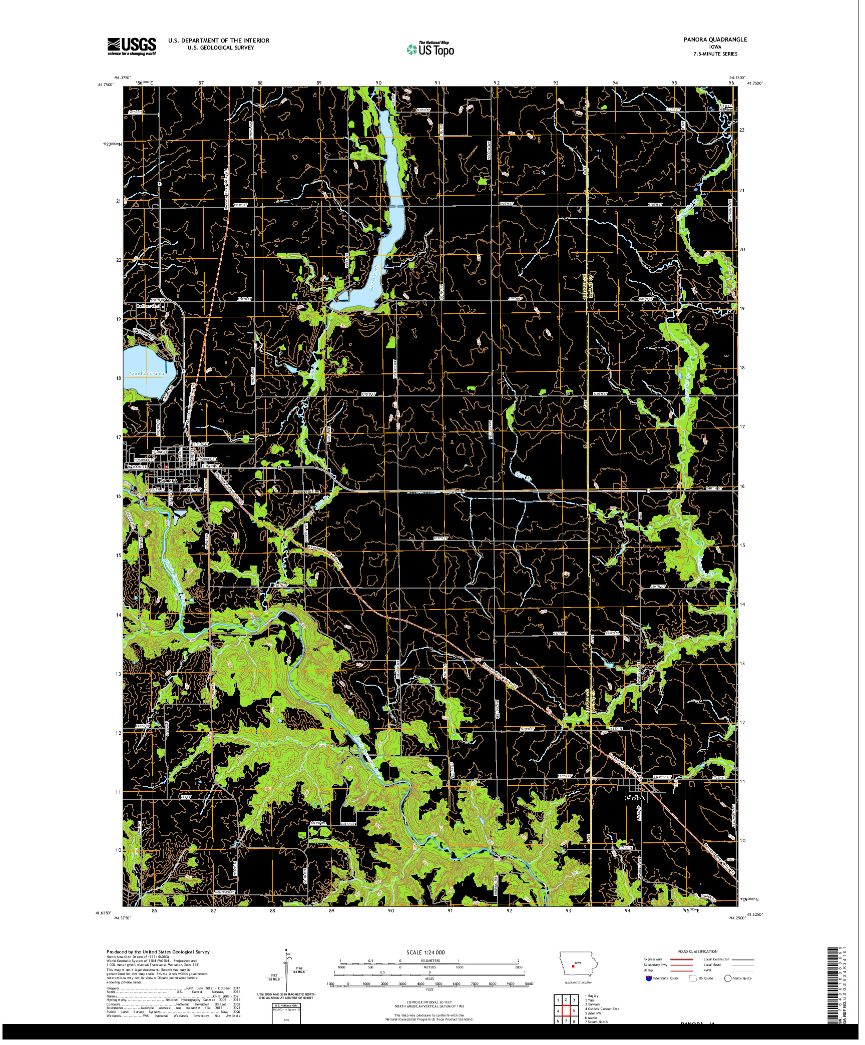 US TOPO 7.5-MINUTE MAP FOR PANORA, IA