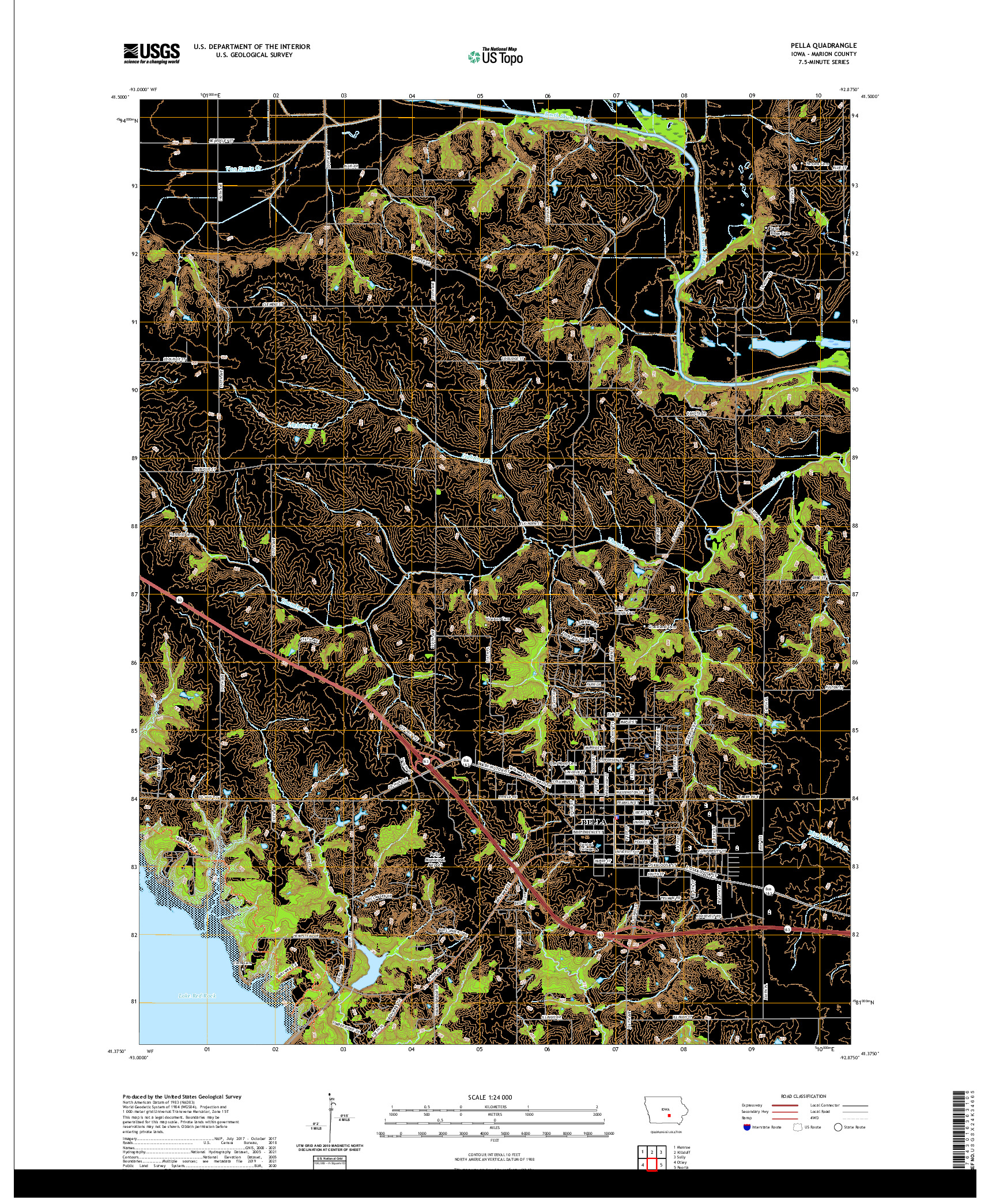 US TOPO 7.5-MINUTE MAP FOR PELLA, IA