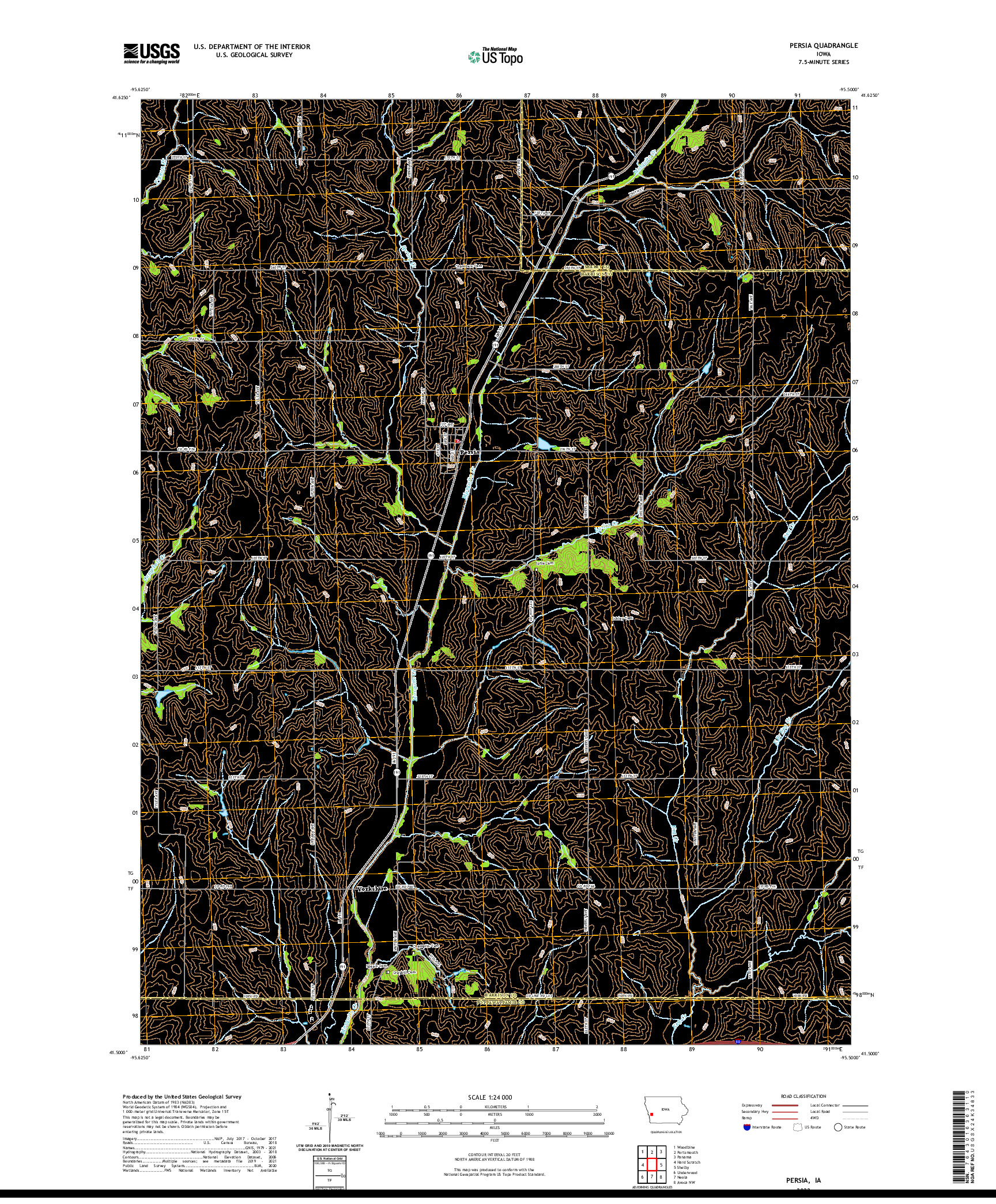 US TOPO 7.5-MINUTE MAP FOR PERSIA, IA