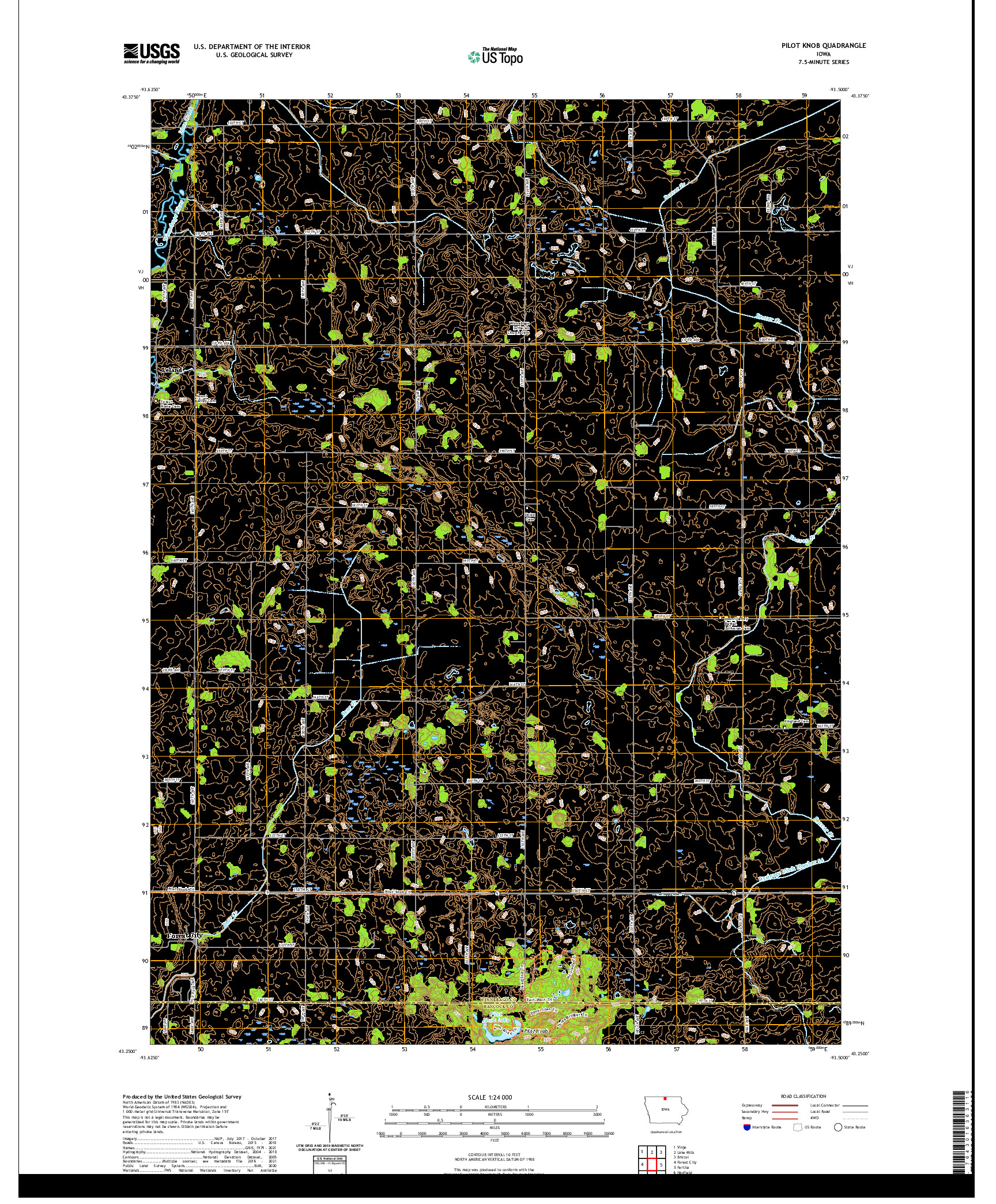 US TOPO 7.5-MINUTE MAP FOR PILOT KNOB, IA