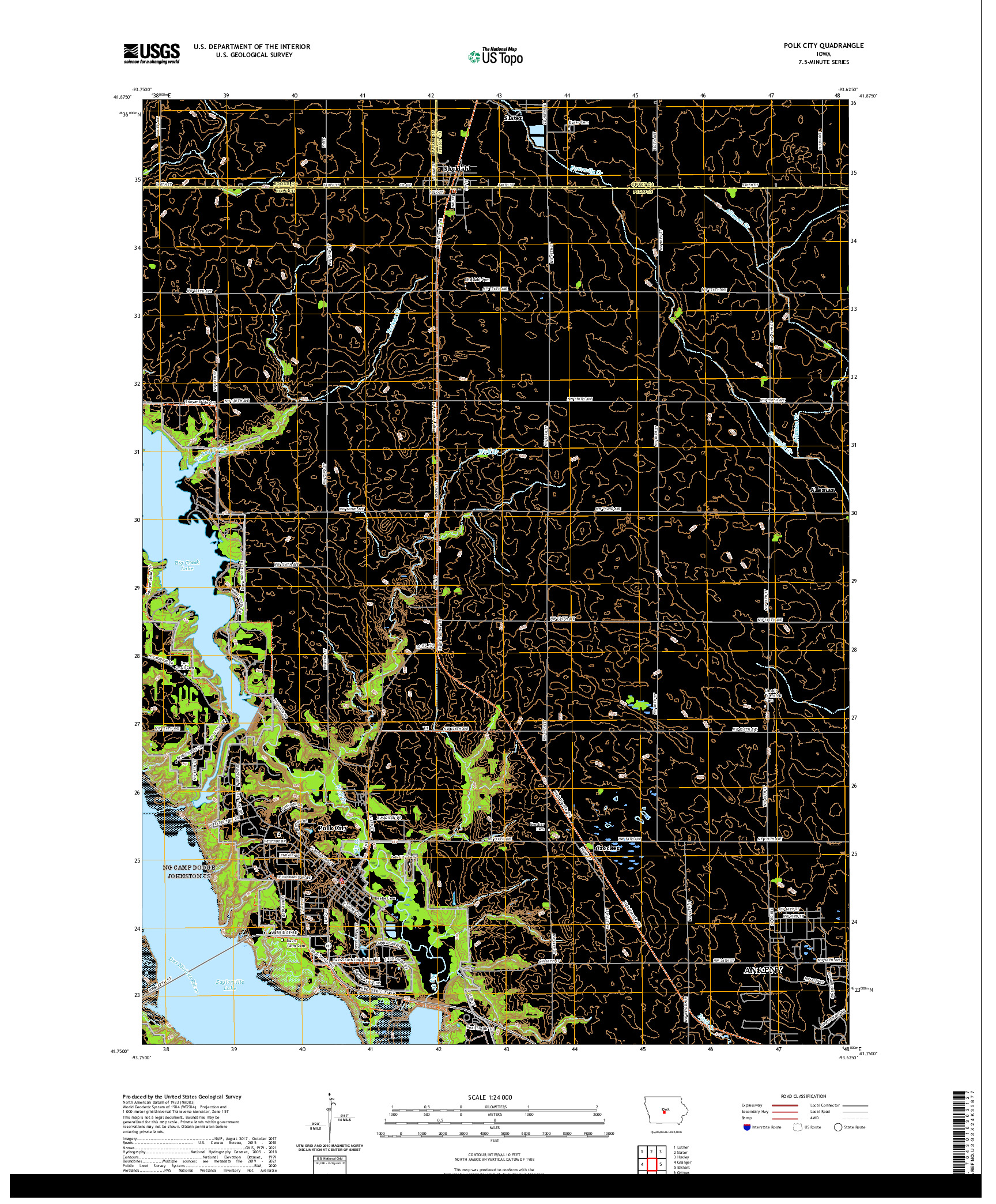 US TOPO 7.5-MINUTE MAP FOR POLK CITY, IA