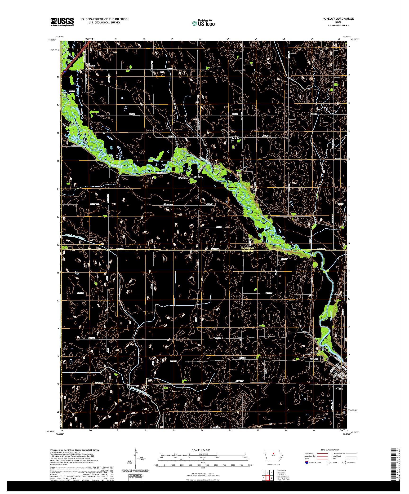 US TOPO 7.5-MINUTE MAP FOR POPEJOY, IA
