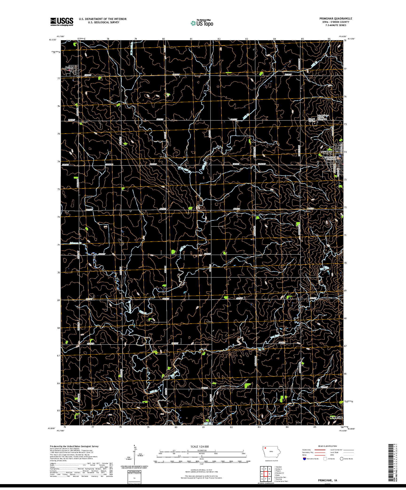 US TOPO 7.5-MINUTE MAP FOR PRIMGHAR, IA