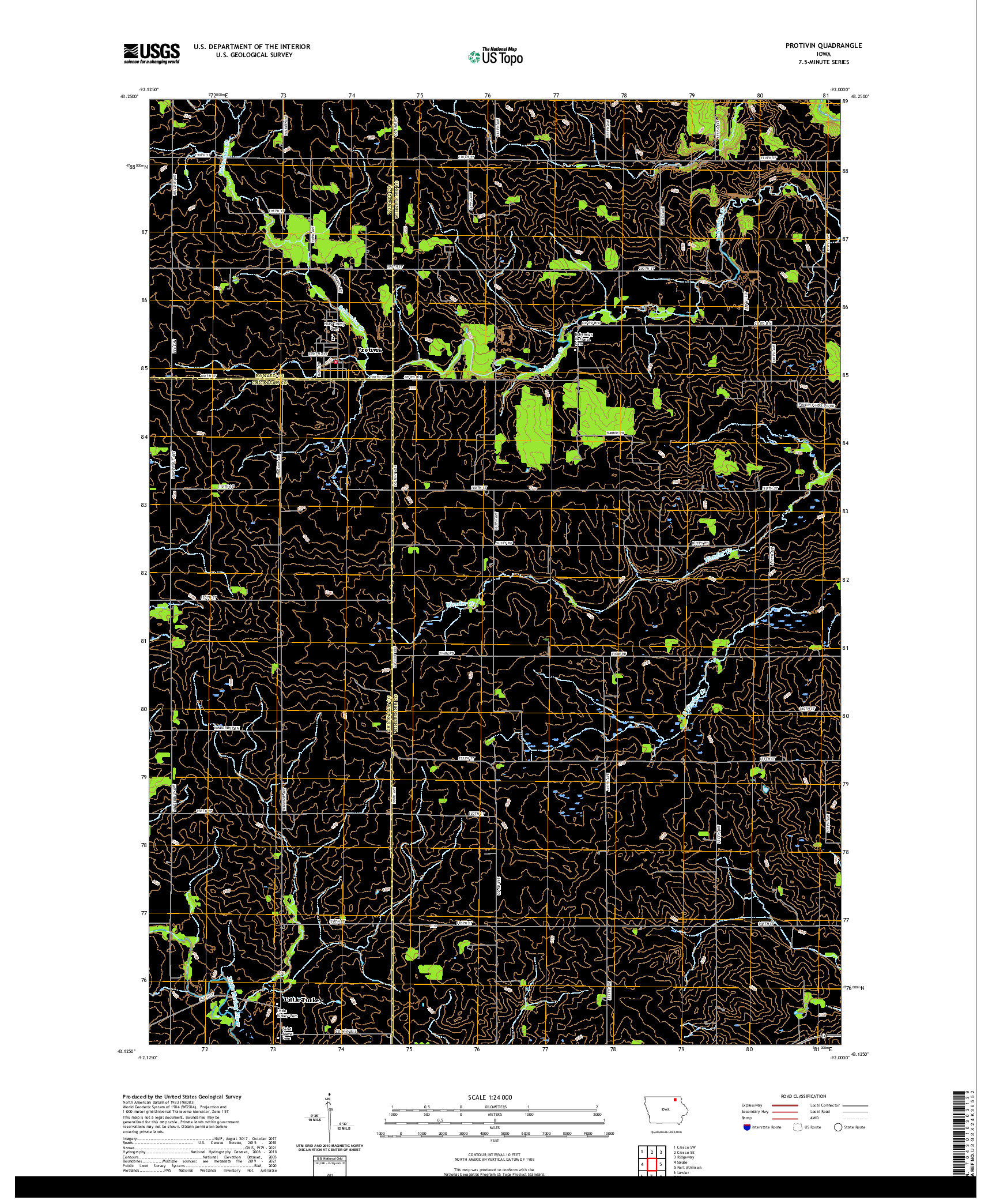 US TOPO 7.5-MINUTE MAP FOR PROTIVIN, IA