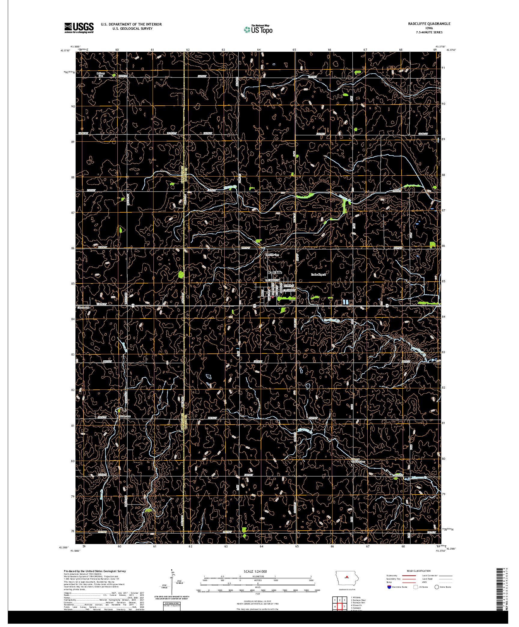 US TOPO 7.5-MINUTE MAP FOR RADCLIFFE, IA