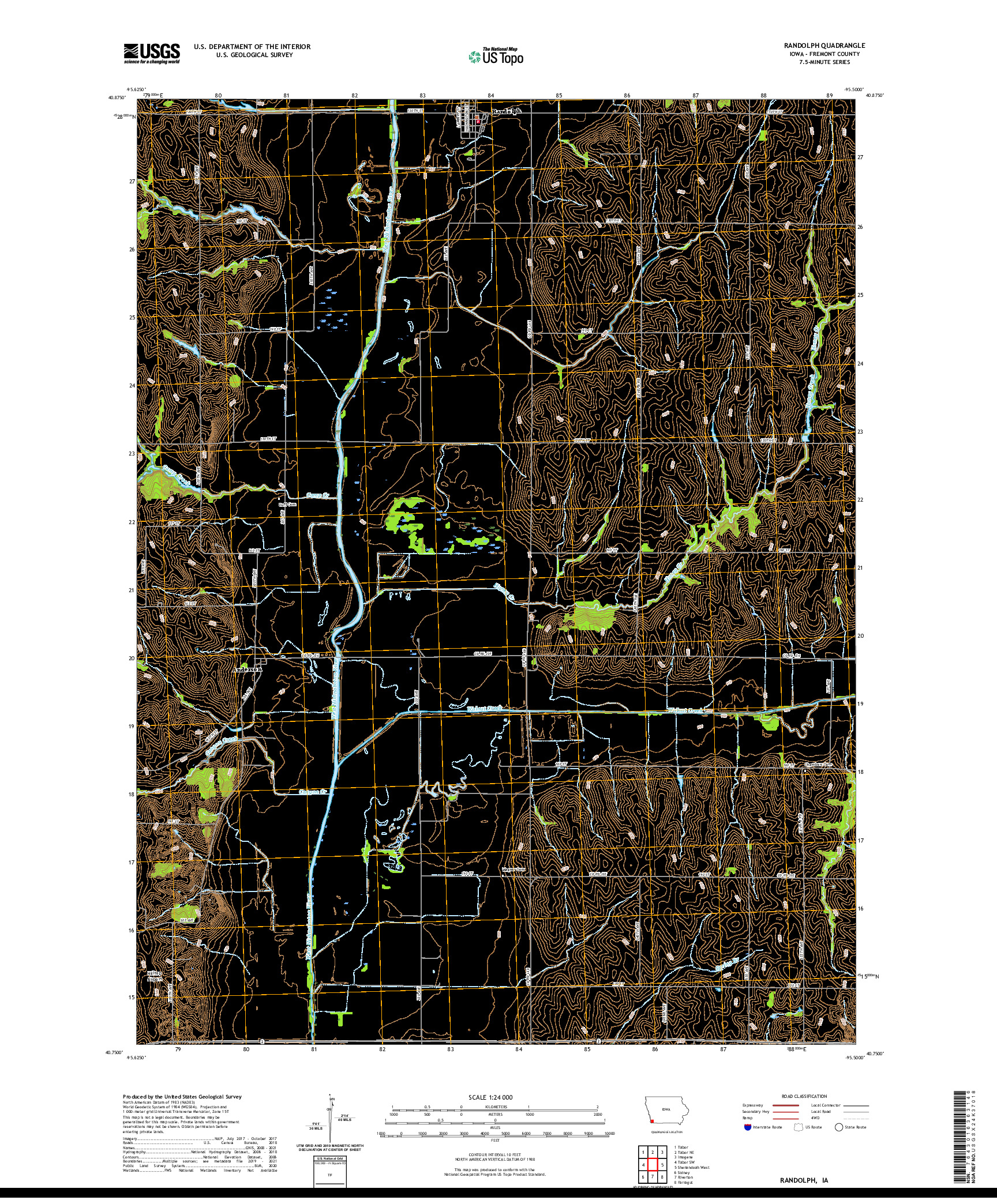 US TOPO 7.5-MINUTE MAP FOR RANDOLPH, IA