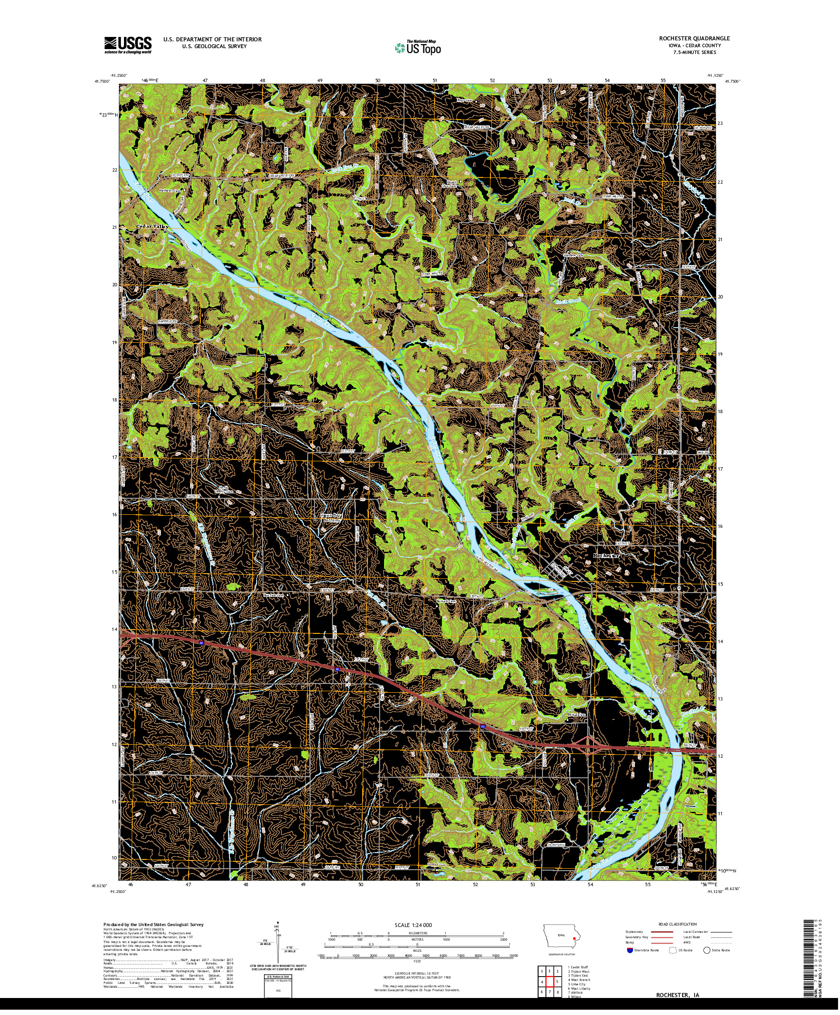 US TOPO 7.5-MINUTE MAP FOR ROCHESTER, IA