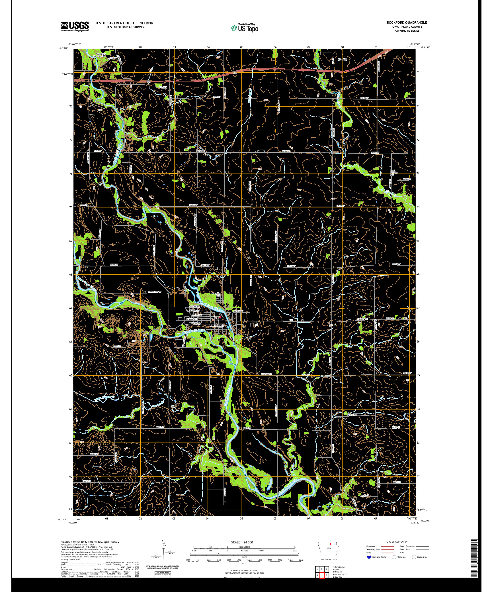 US TOPO 7.5-MINUTE MAP FOR ROCKFORD, IA