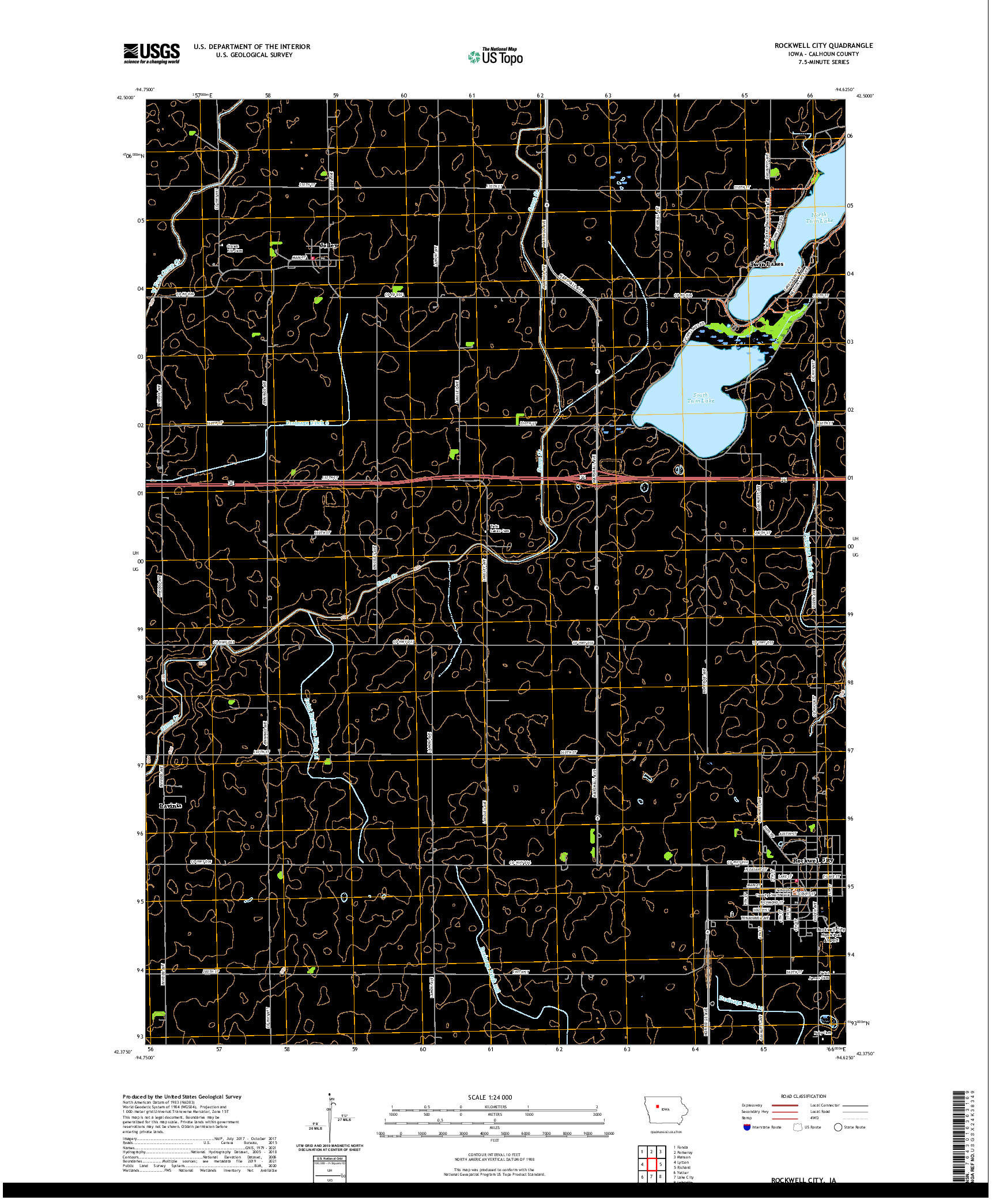 US TOPO 7.5-MINUTE MAP FOR ROCKWELL CITY, IA