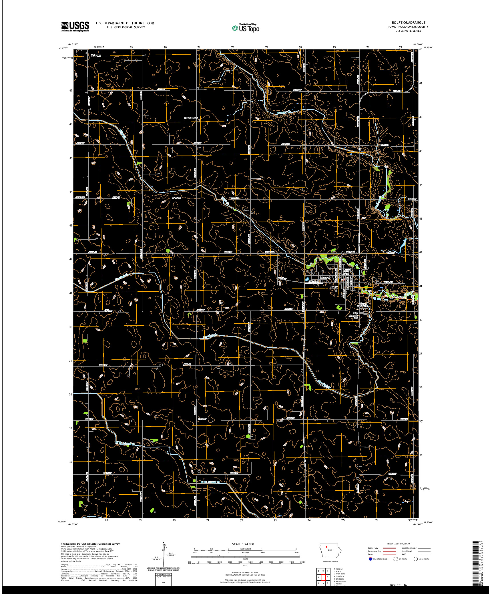 US TOPO 7.5-MINUTE MAP FOR ROLFE, IA
