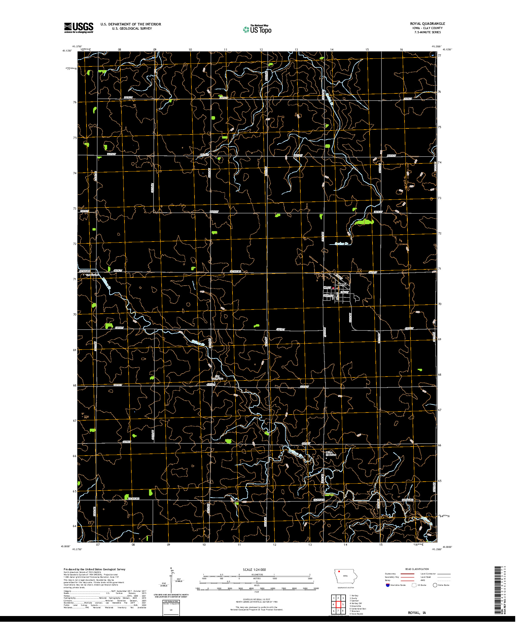US TOPO 7.5-MINUTE MAP FOR ROYAL, IA