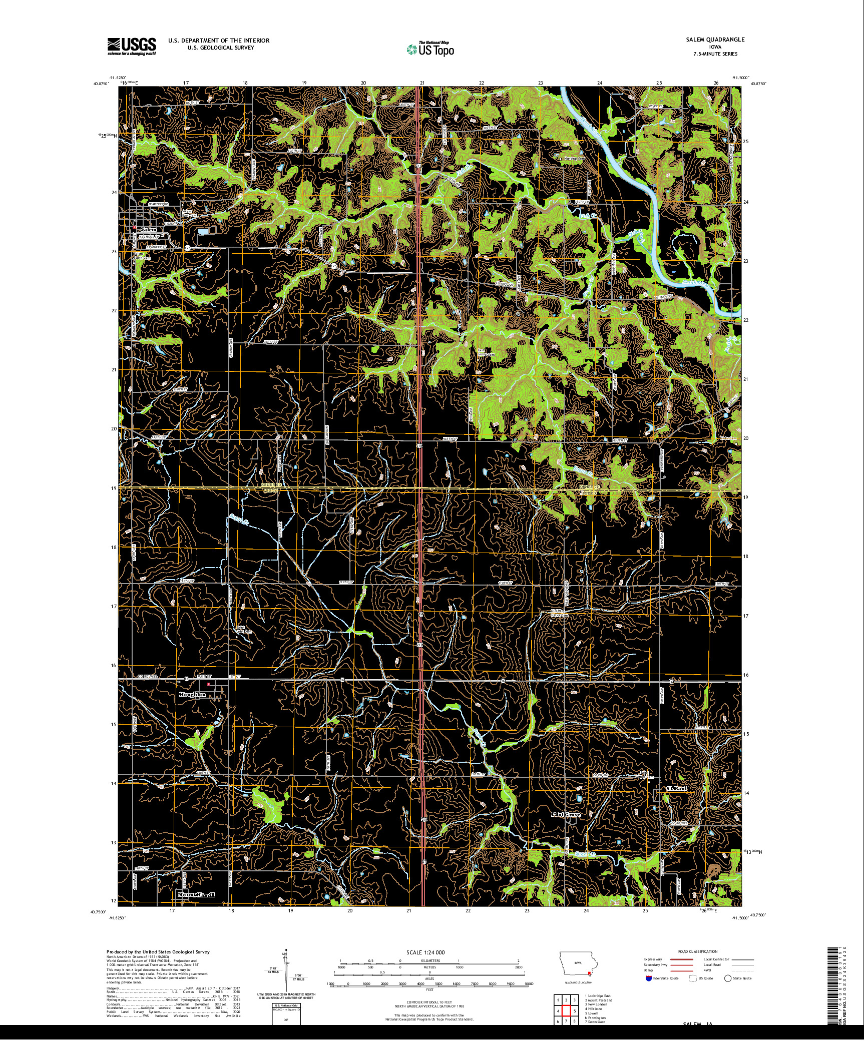 US TOPO 7.5-MINUTE MAP FOR SALEM, IA