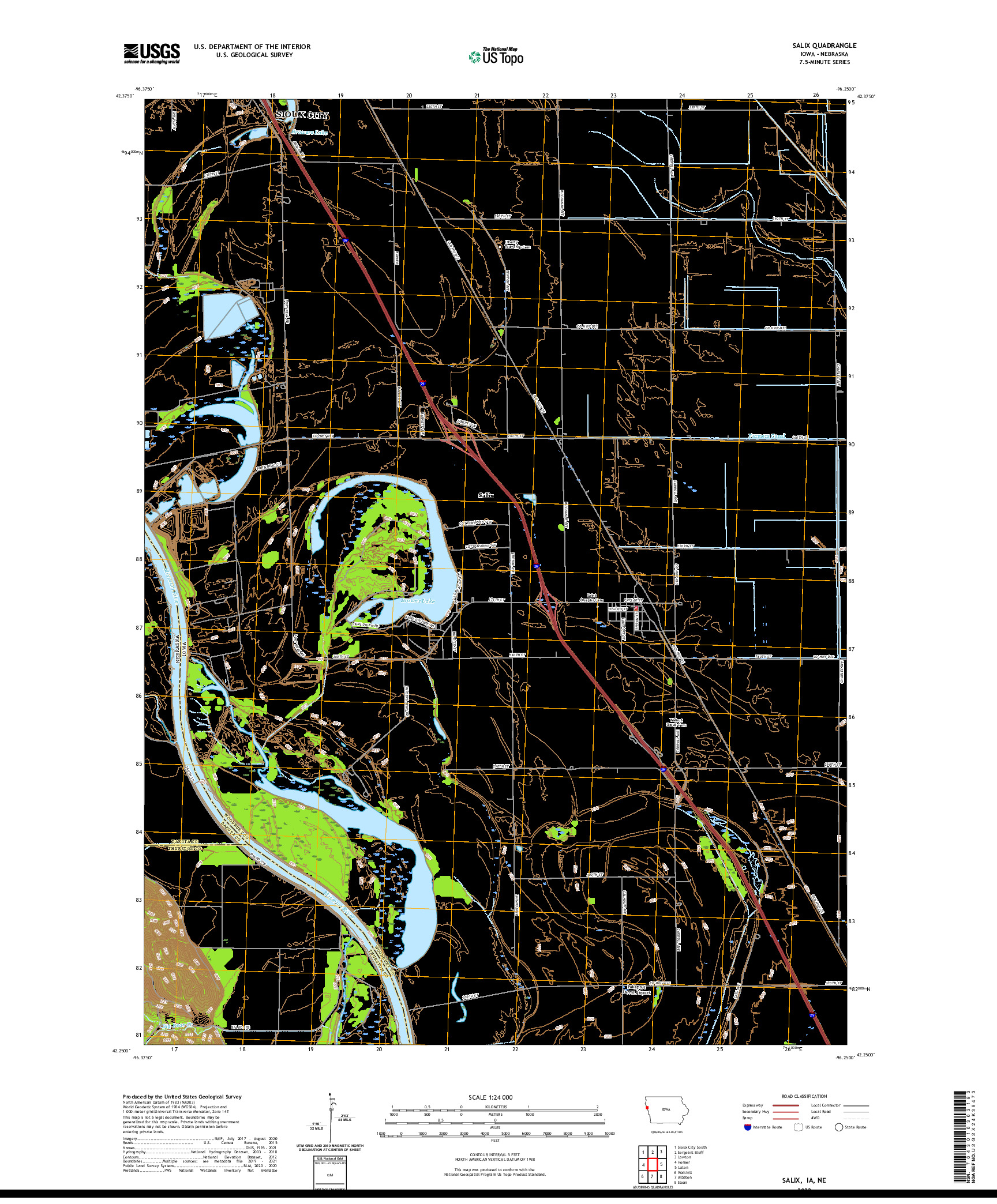 US TOPO 7.5-MINUTE MAP FOR SALIX, IA,NE