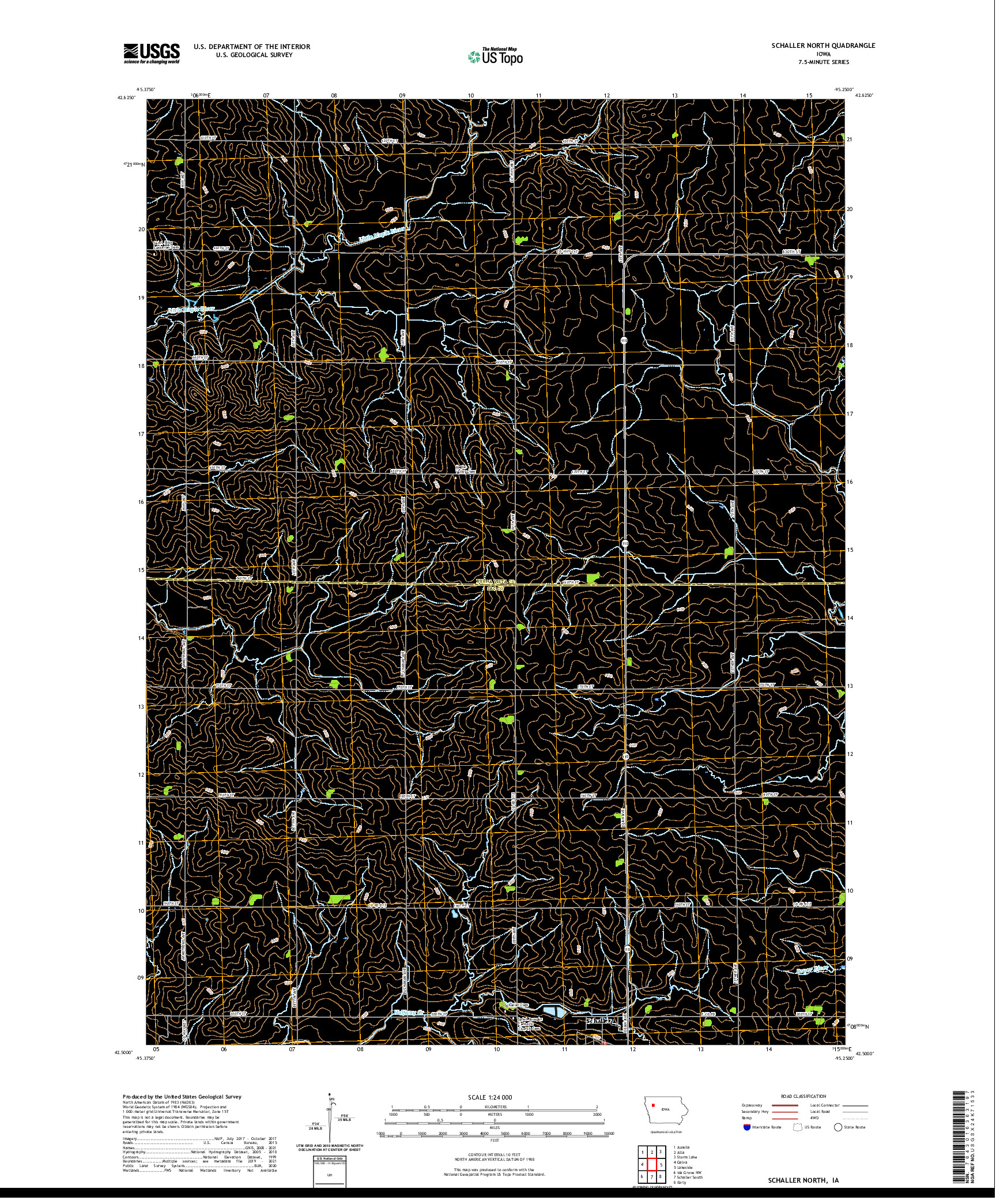US TOPO 7.5-MINUTE MAP FOR SCHALLER NORTH, IA